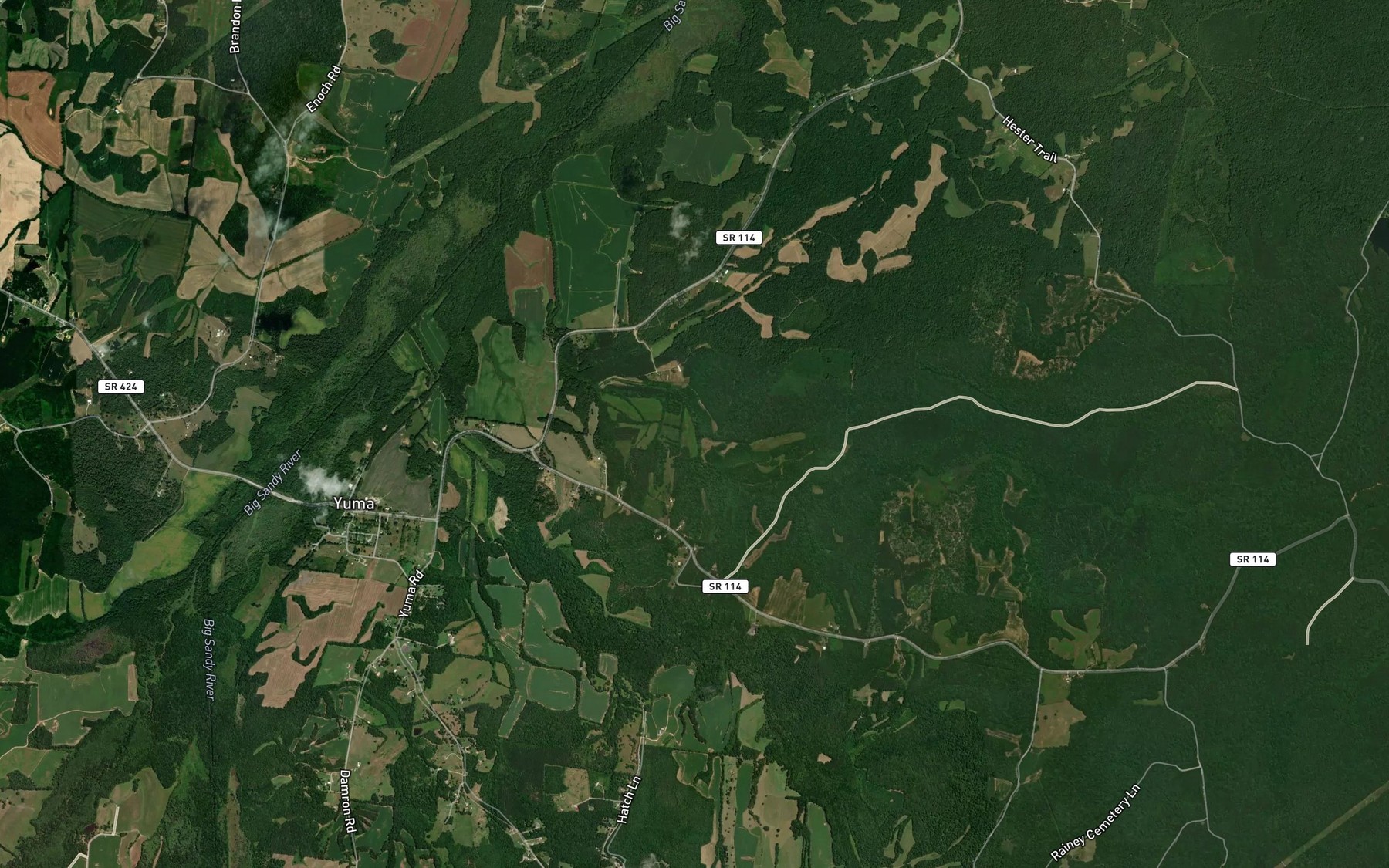 Satellite map of the Wolfpen Branch