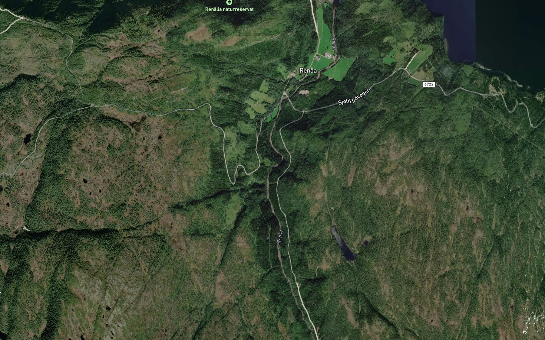 Satellite map of the Bjorgafossen