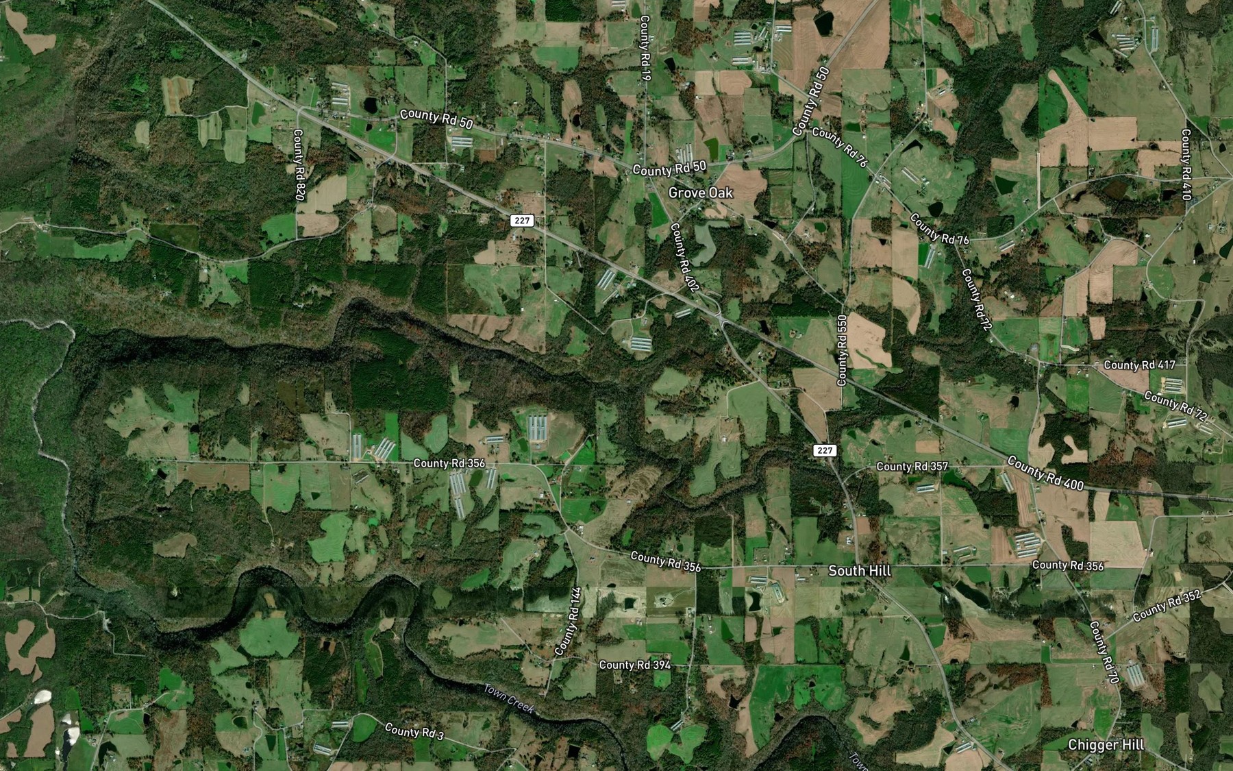 Satellite map of the Cart Branch