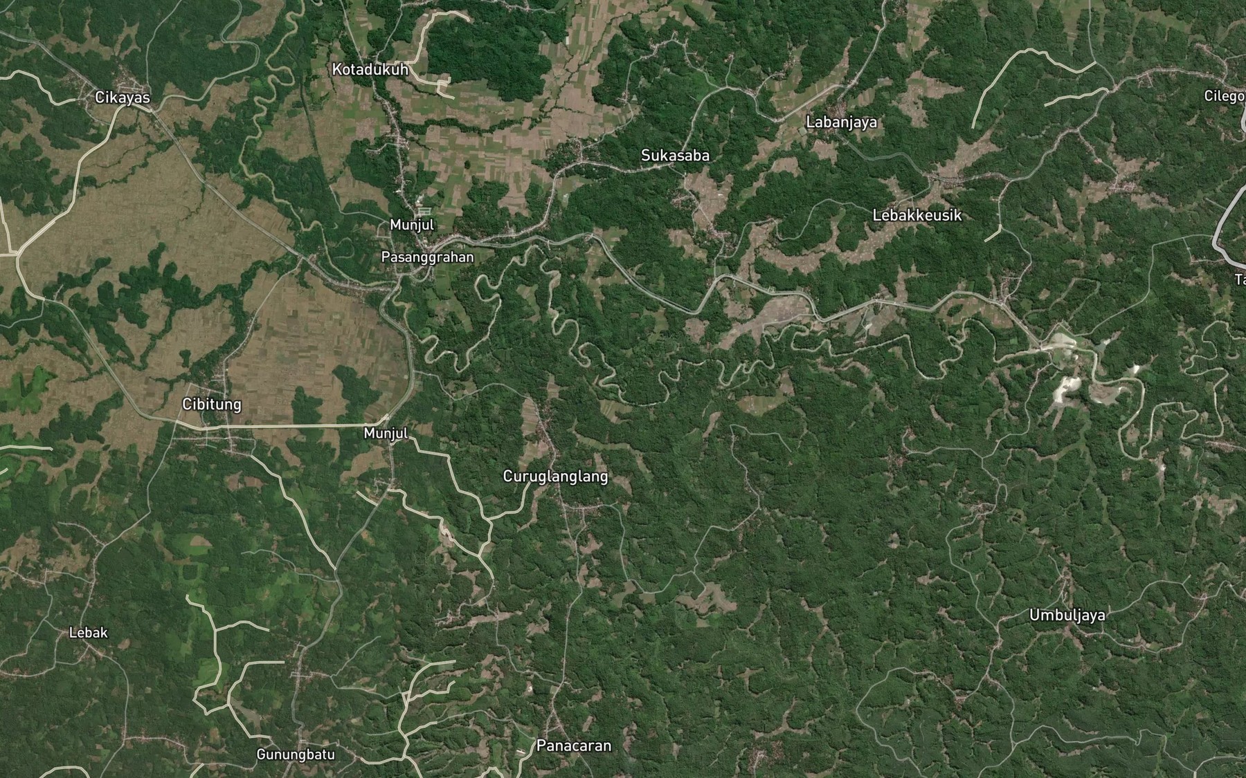 Satellite map of the Ci Teupuseun
