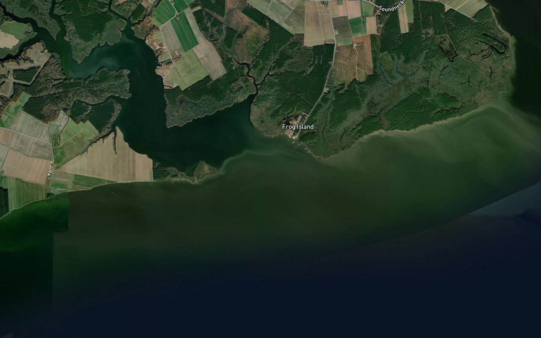 Satellite map of the Big Flatty Creek