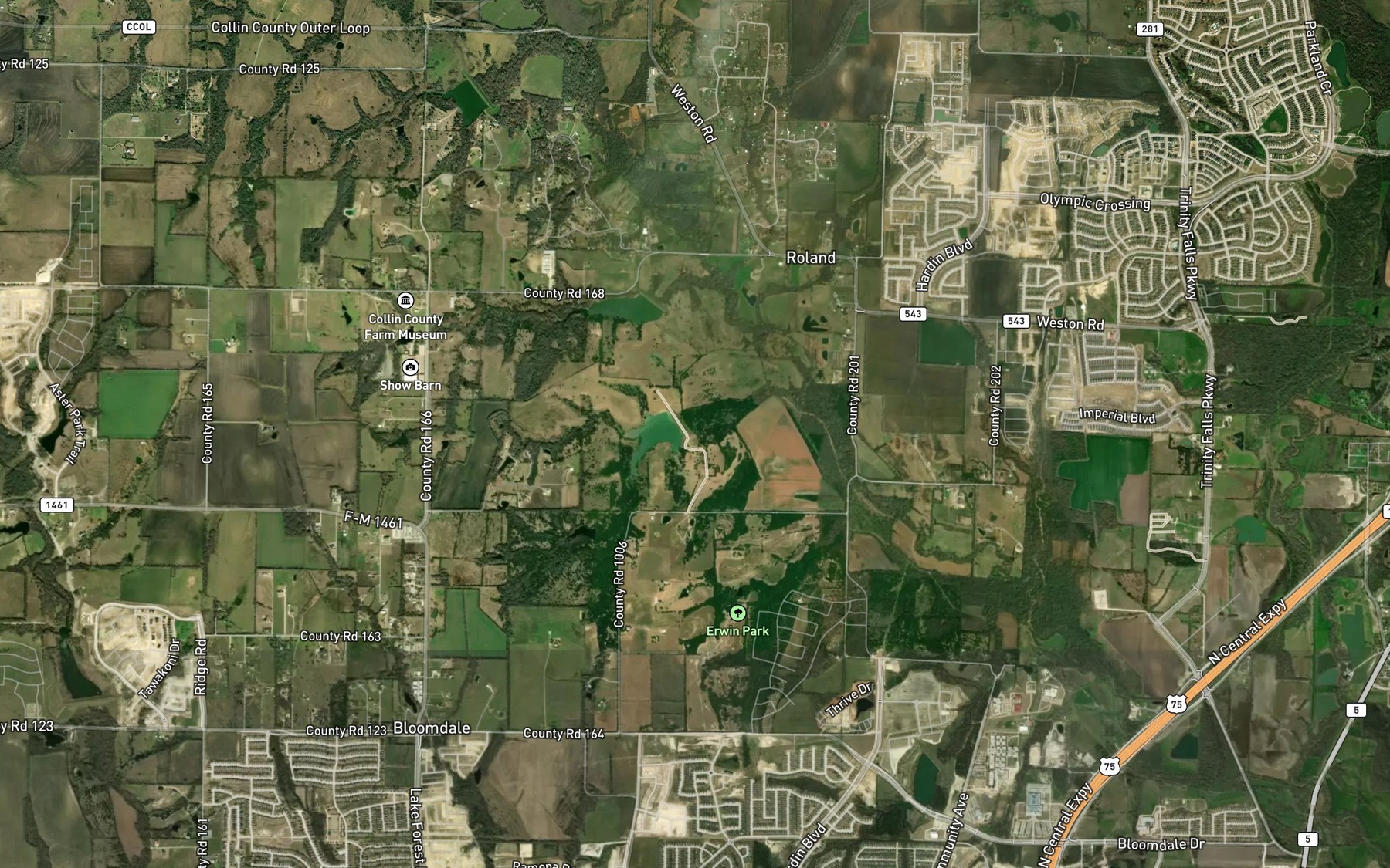 Satellite map of the Soil Conservation Service Site 16 Reservoir