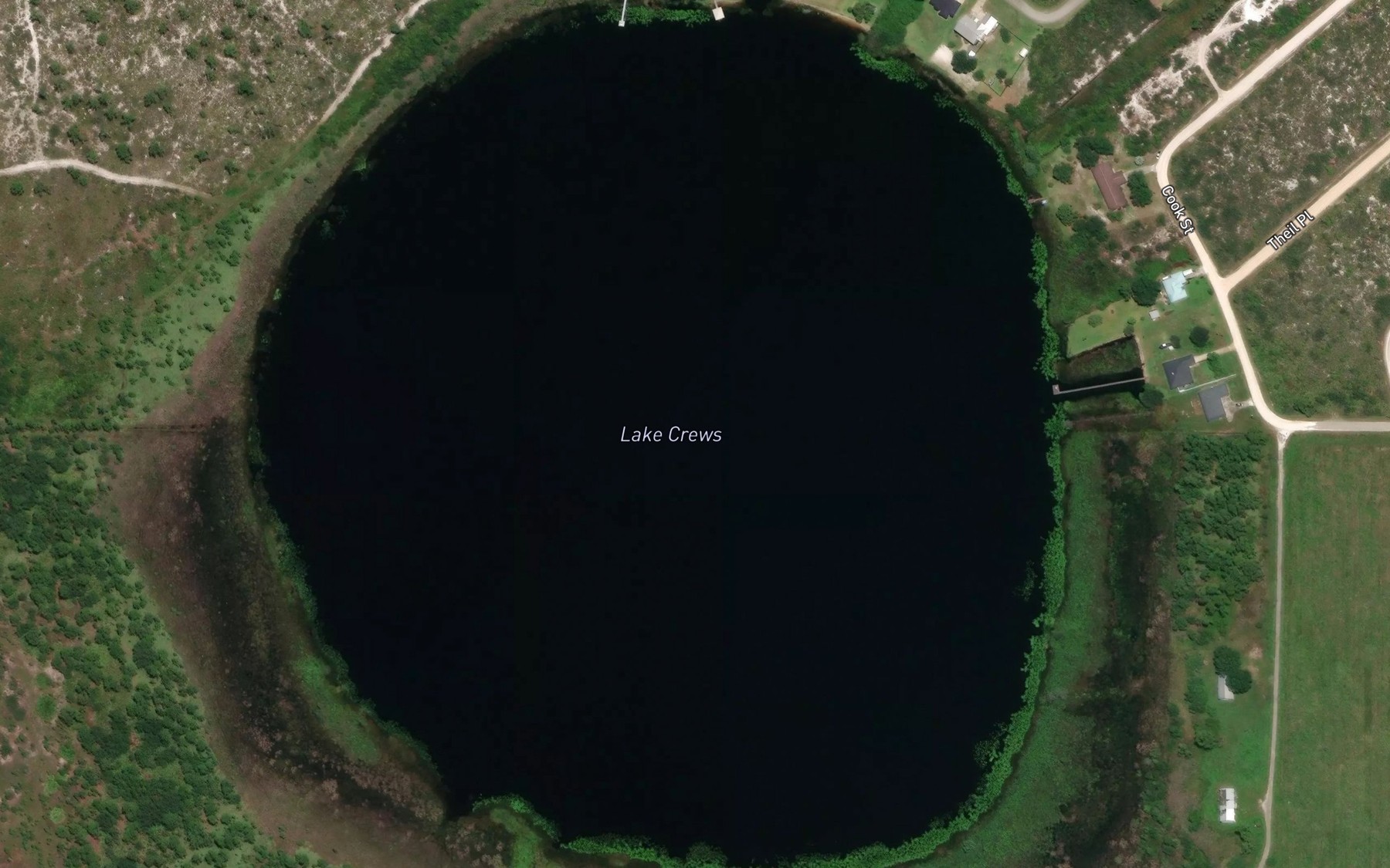 Satellite map of the Lake Crews