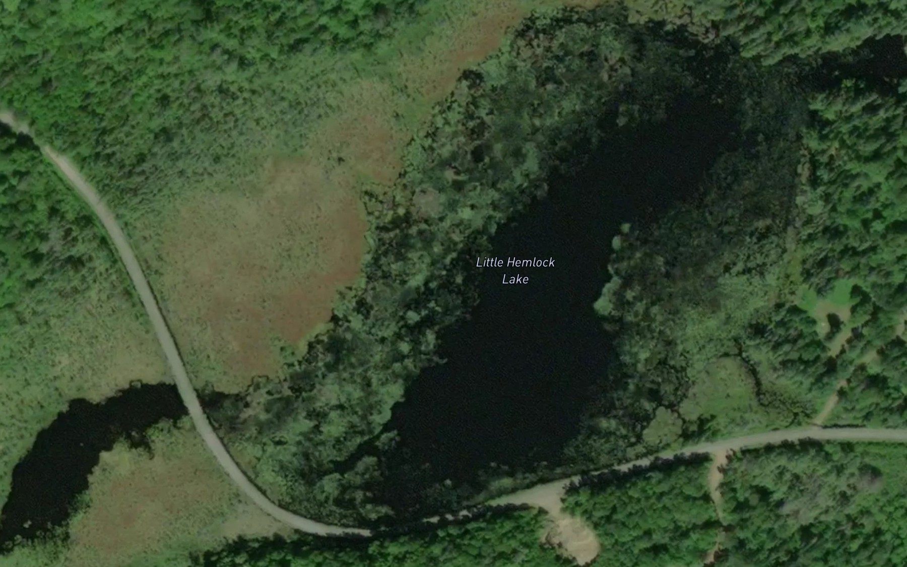 Satellite map of the Little Hemlock Lake
