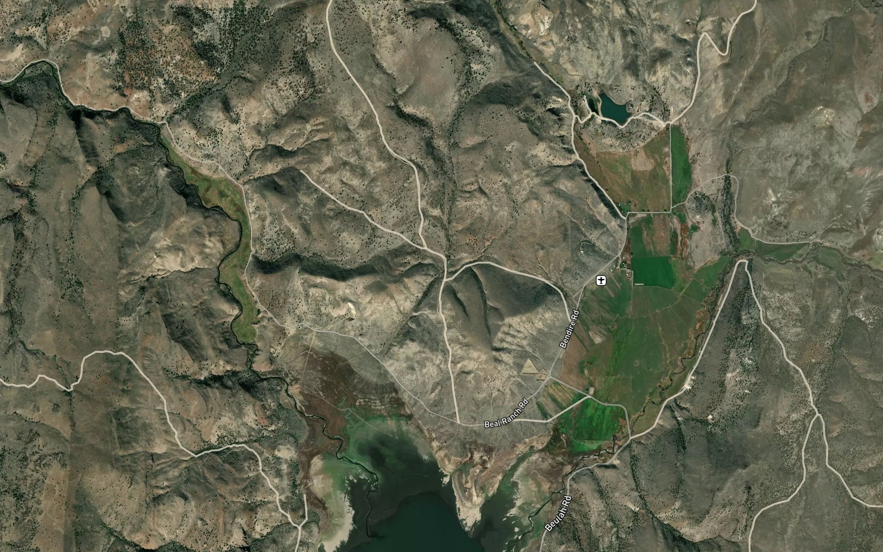 Satellite map of the Green Spot Spring