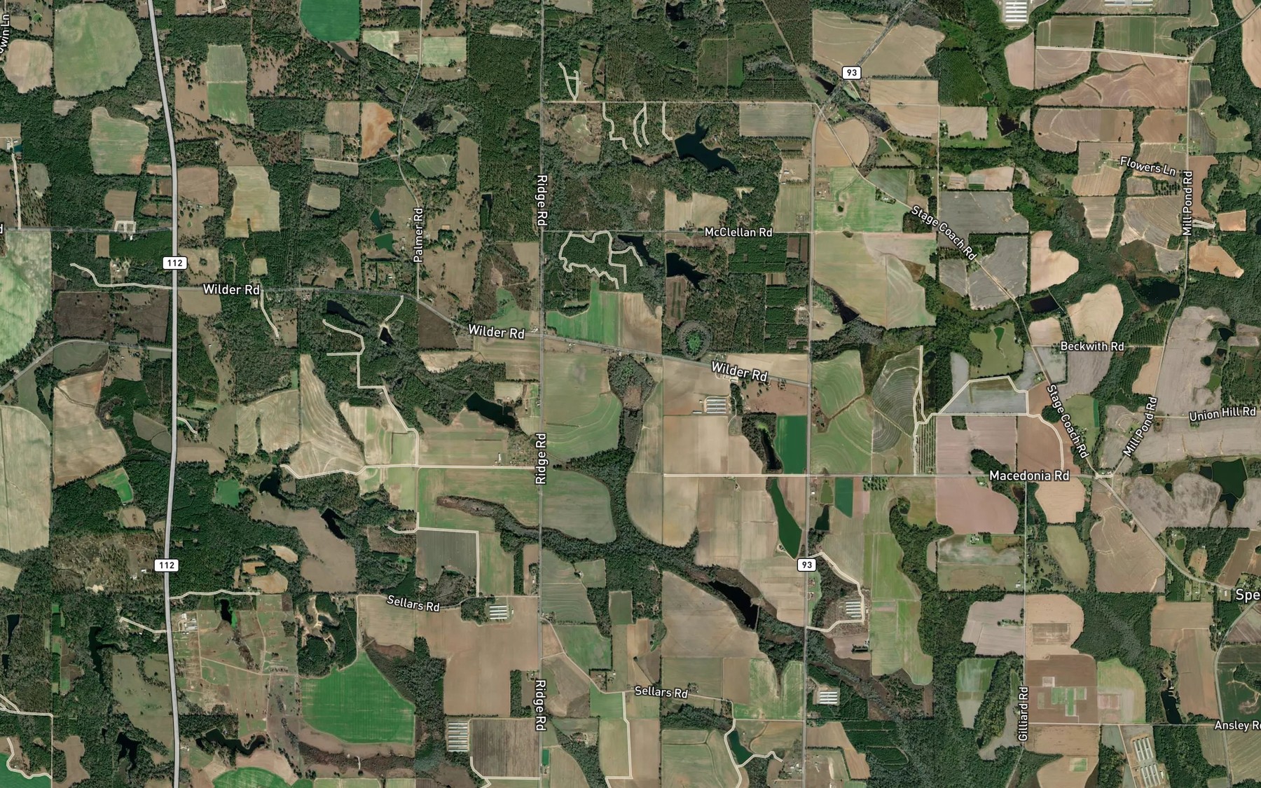 Satellite map of the Pritchard Pond