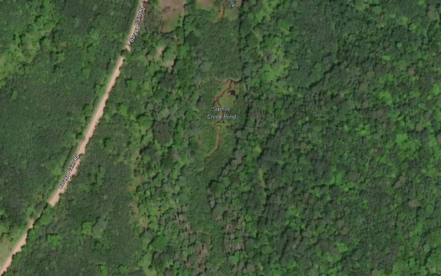 Satellite map of the Sixmile Creek Pond