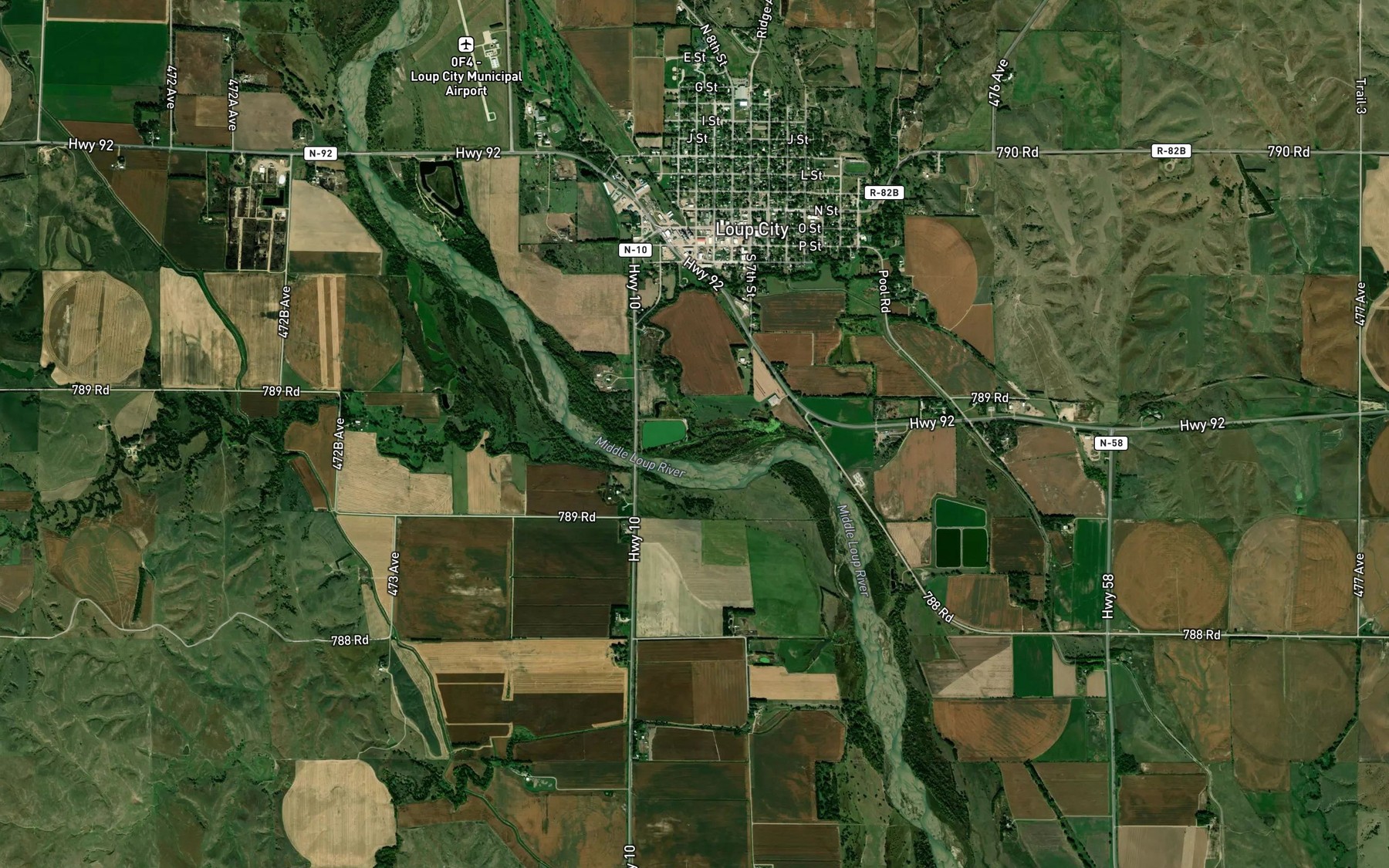 Satellite map of the Dead Horse Creek