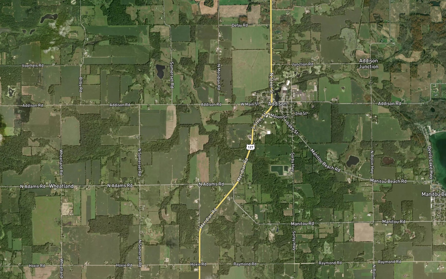 Satellite map of the Branch Creek