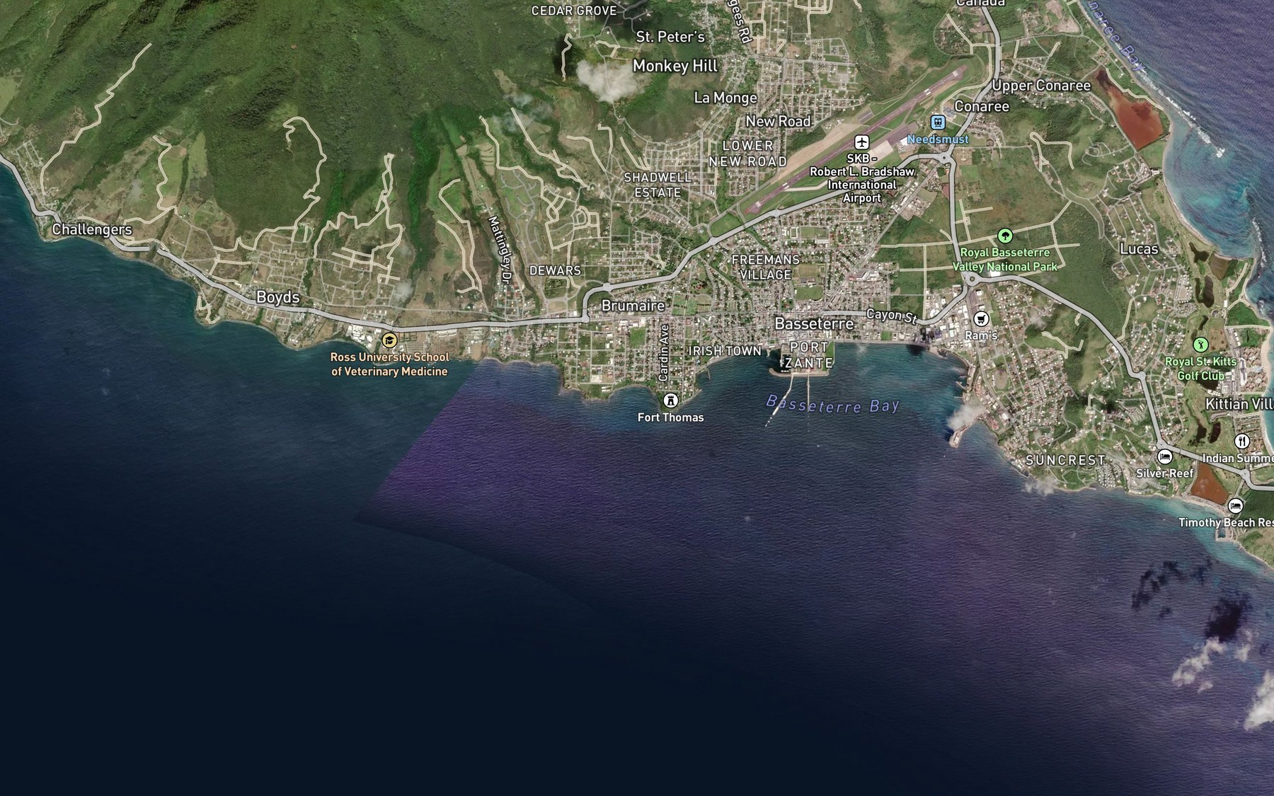 Satellite map of the Limekiln Bay