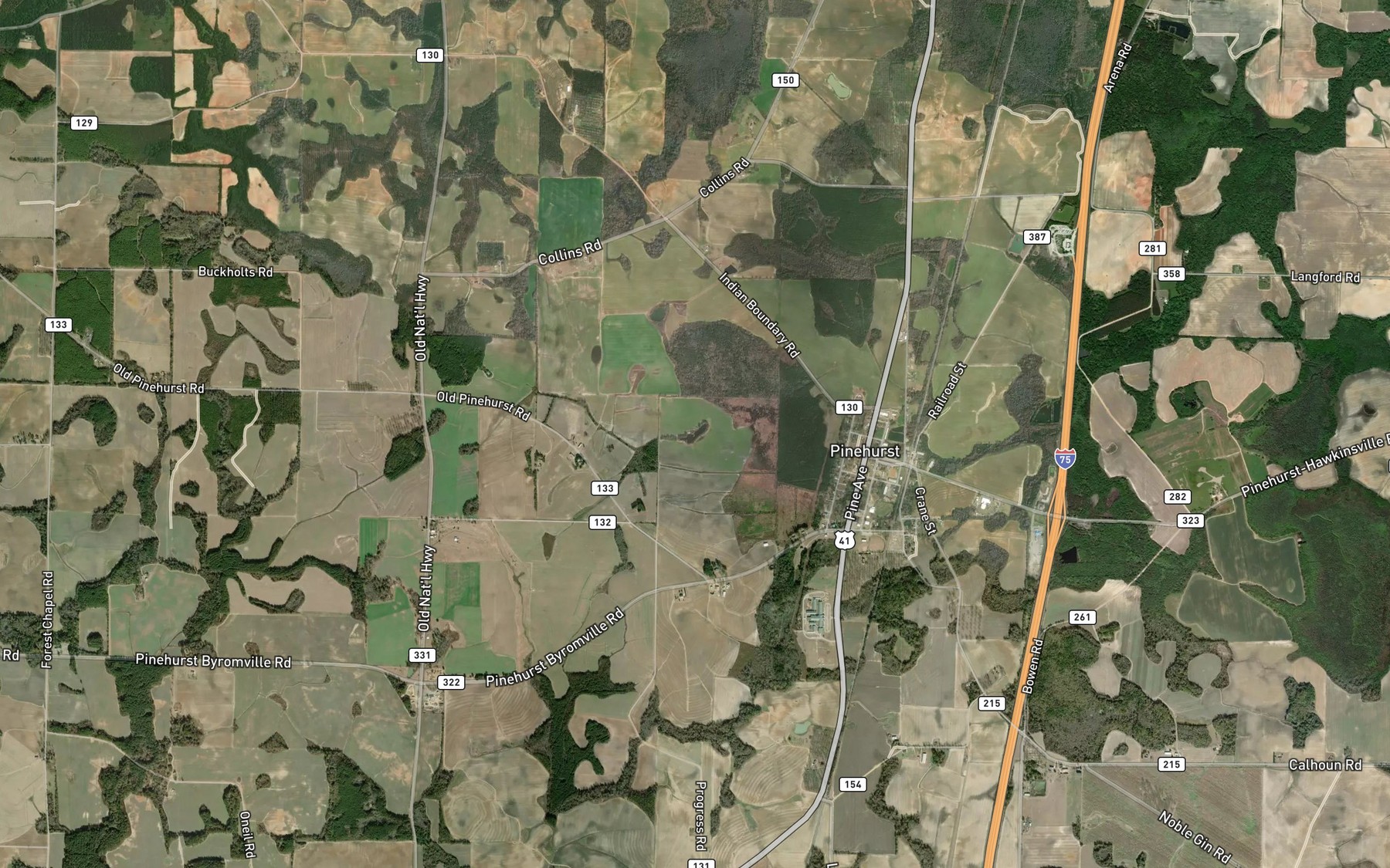 Satellite map of the Wolf Pond (historical)