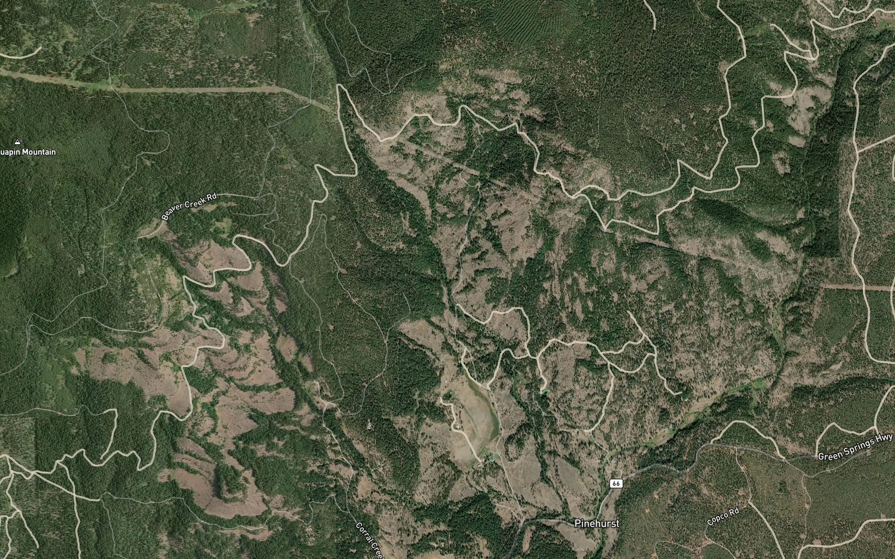 Satellite map of the South Fork Beaver Creek