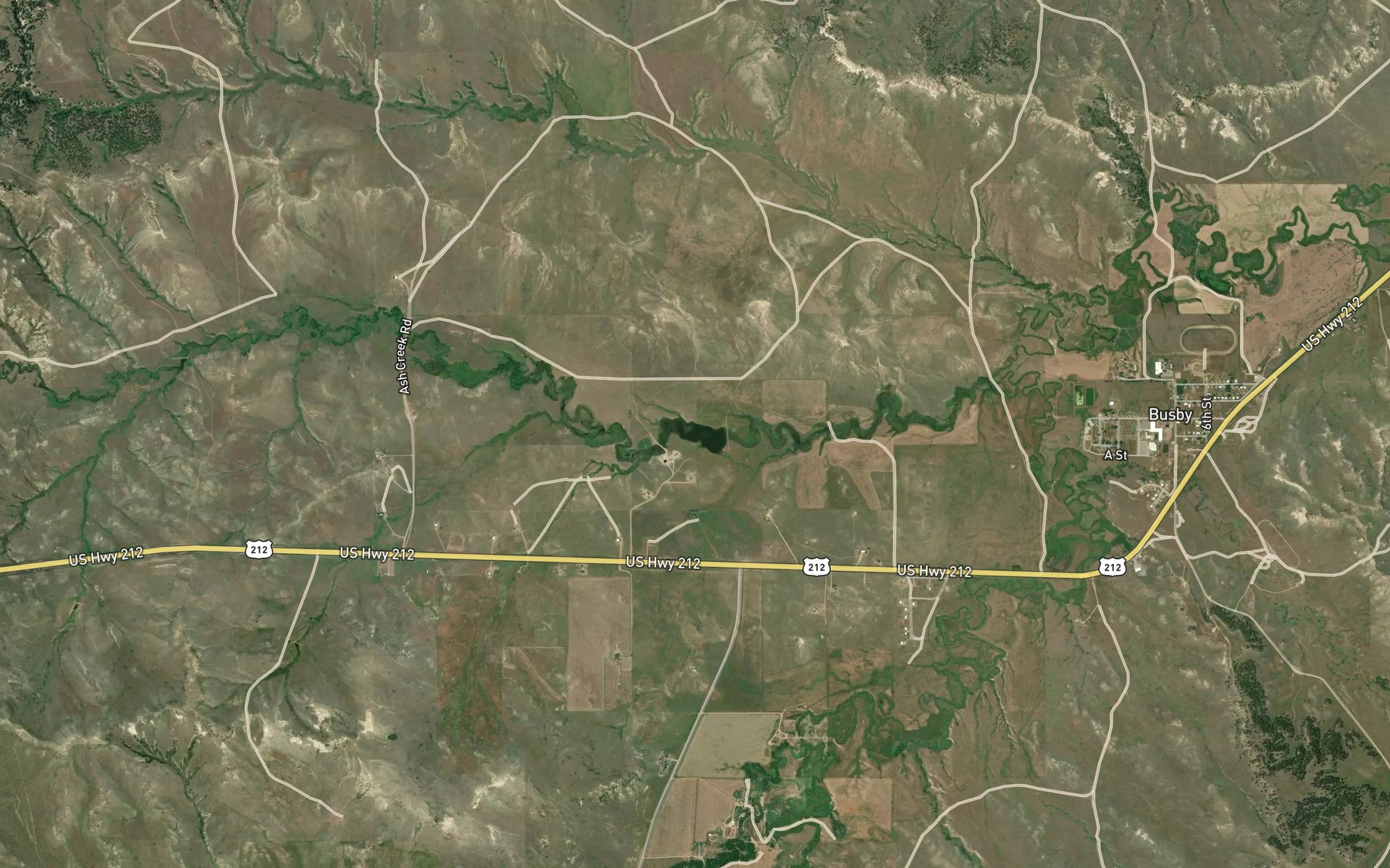 Satellite map of the Rednose Reservoir