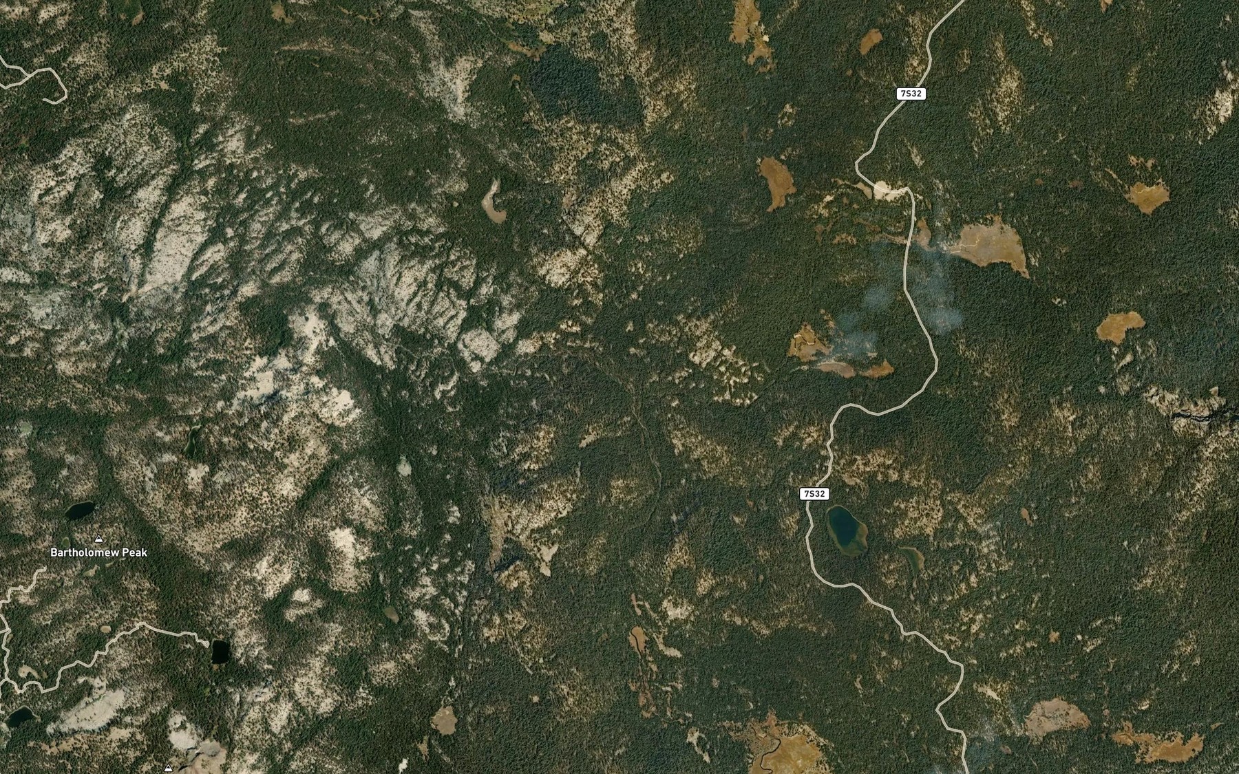 Satellite map of the East Fork Big Creek