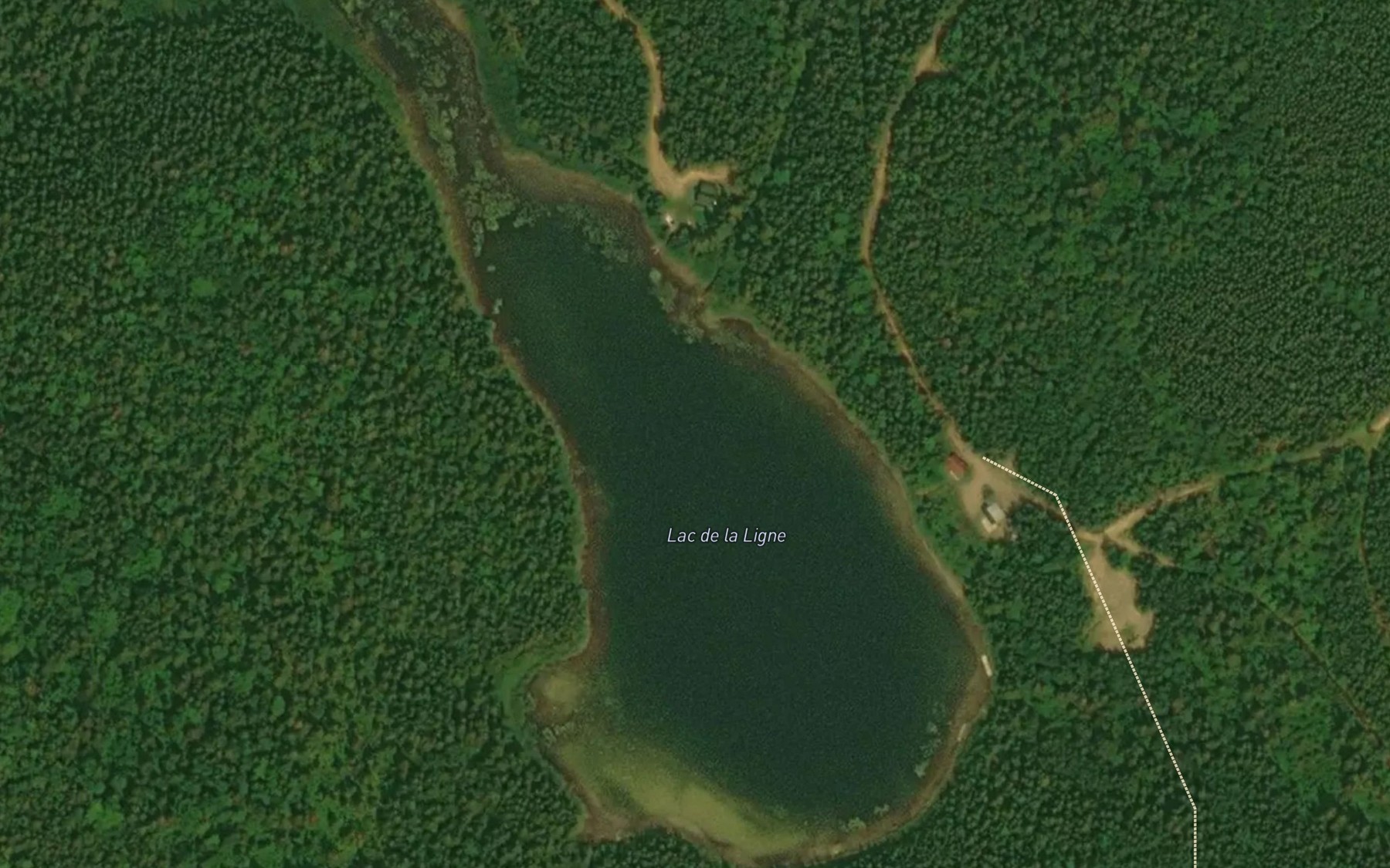 Satellite map of the Lac de la Ligne