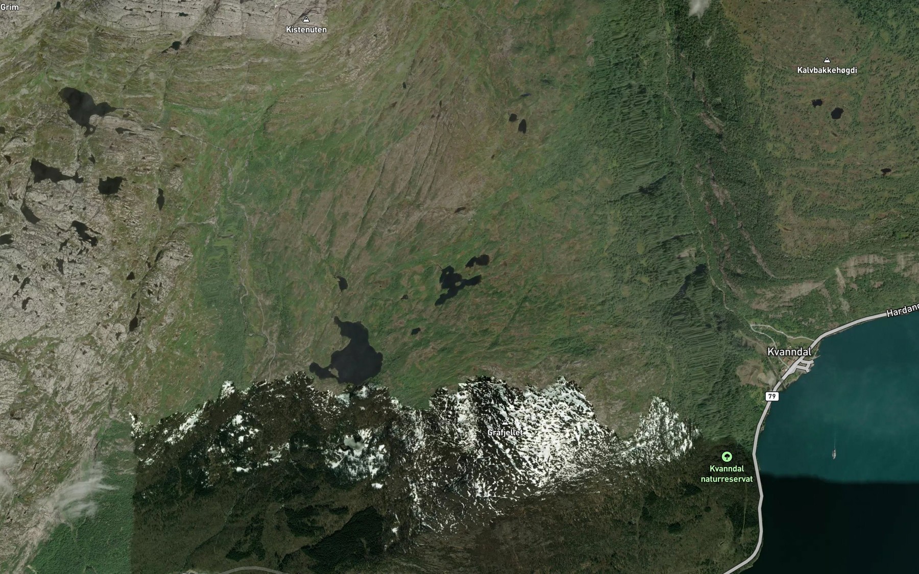 Satellite map of the Kvandalsvatnet