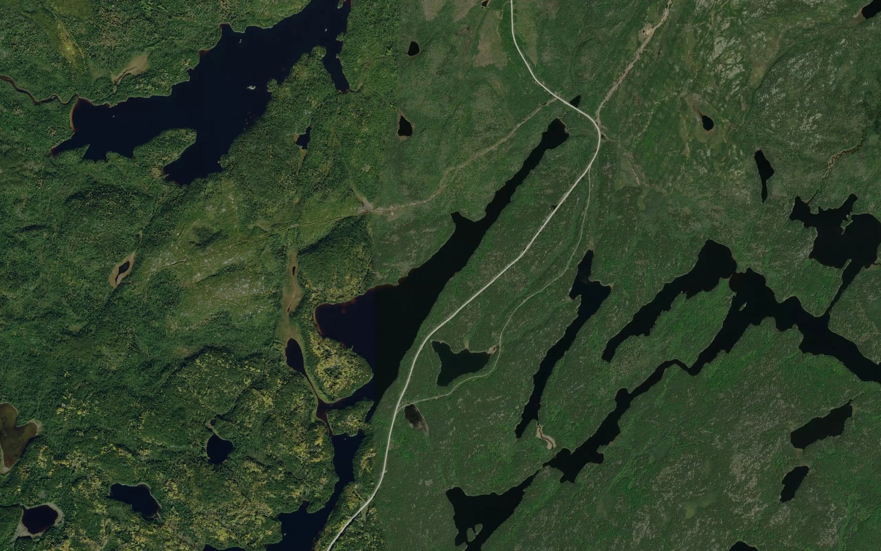 Satellite map of the Lye Lake