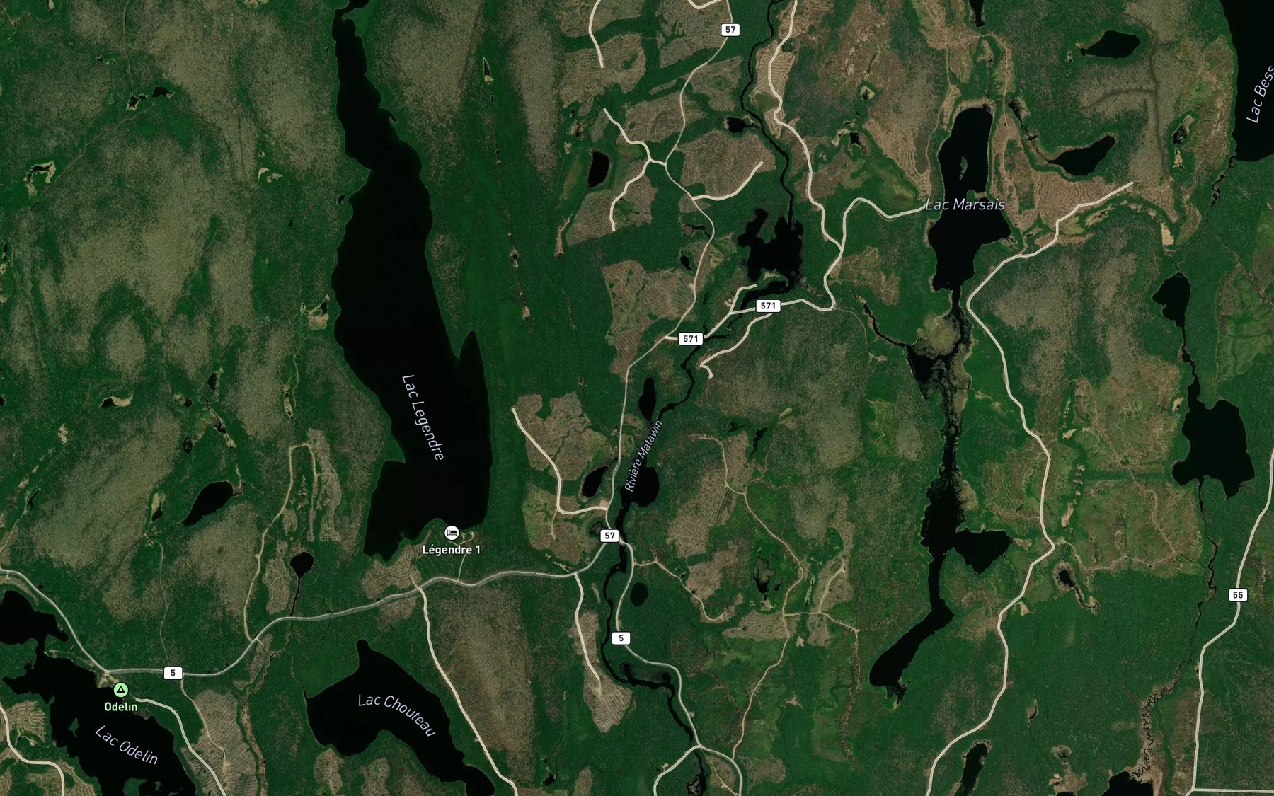 Satellite map of the Lac Colletot