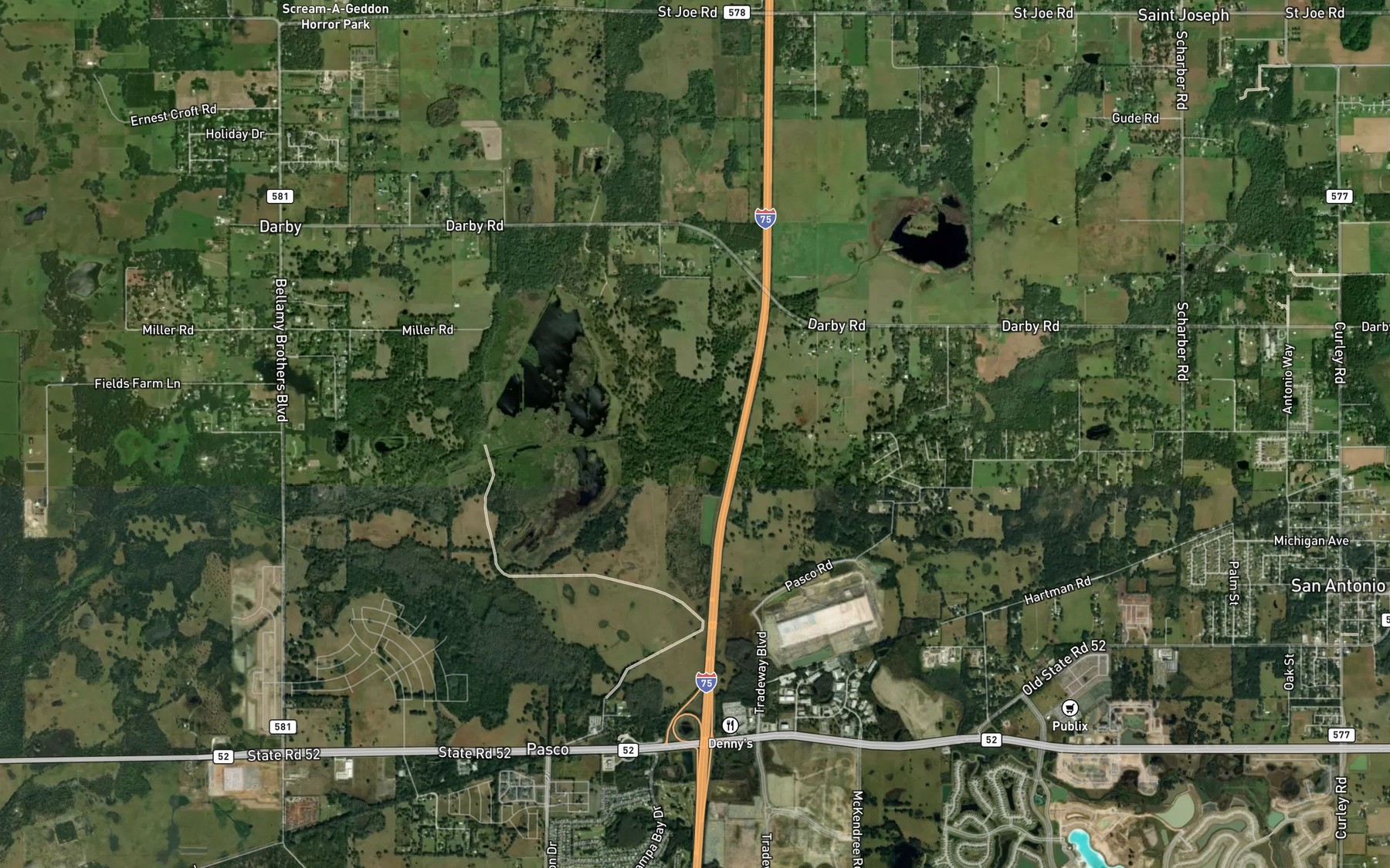 Satellite map of the Stanley Branch