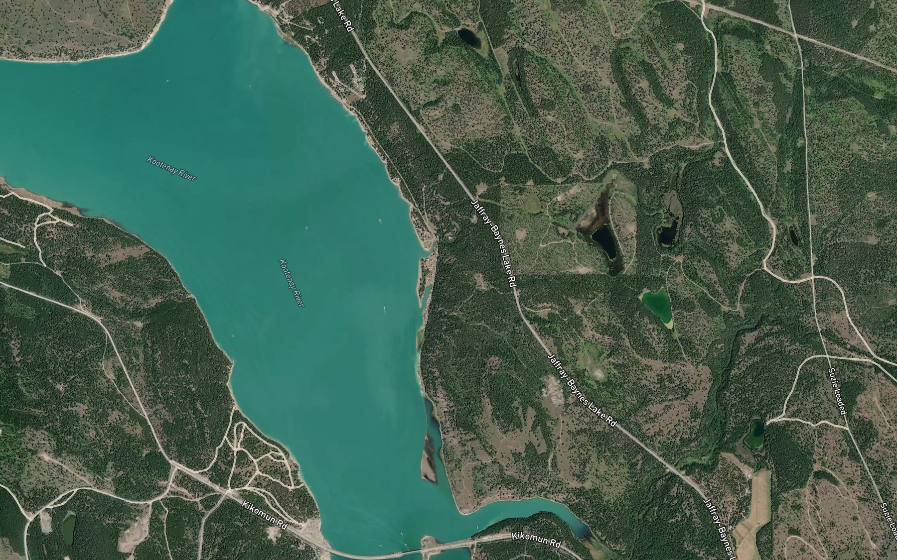 Satellite map of the Suzanne Creek
