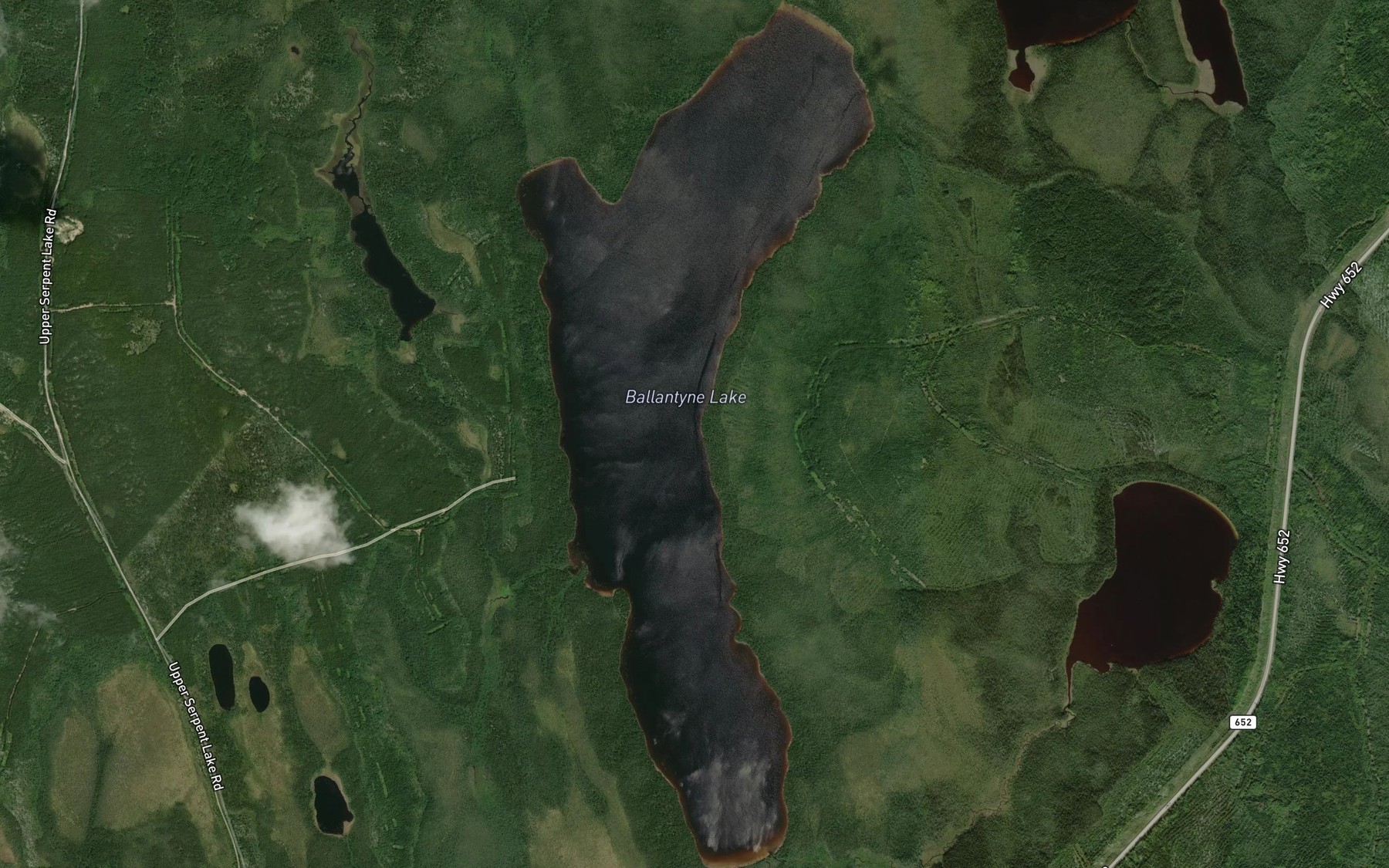 Satellite map of the Ballantyne Lake