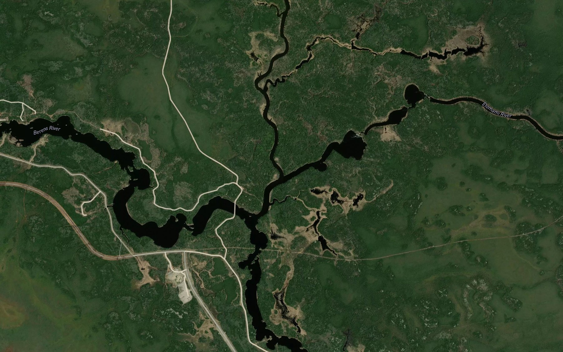 Satellite map of the North Etomami River