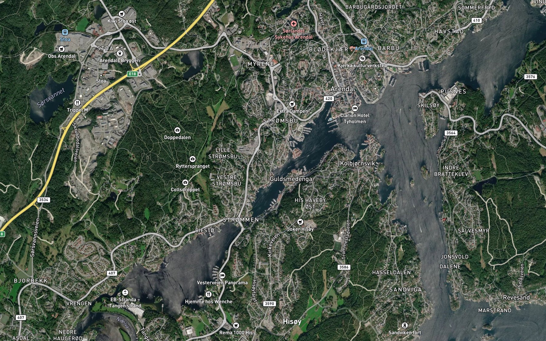 Satellite map of the Ormeviga