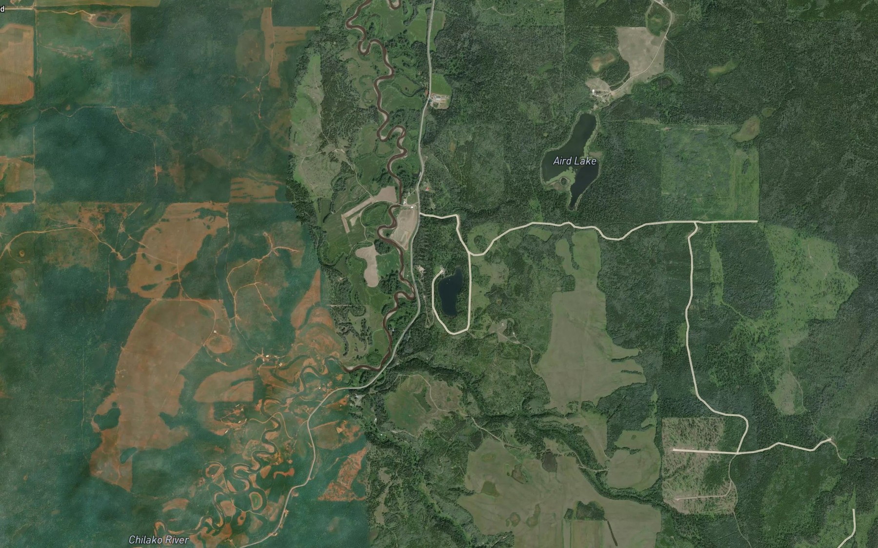 Satellite map of the Aird Creek