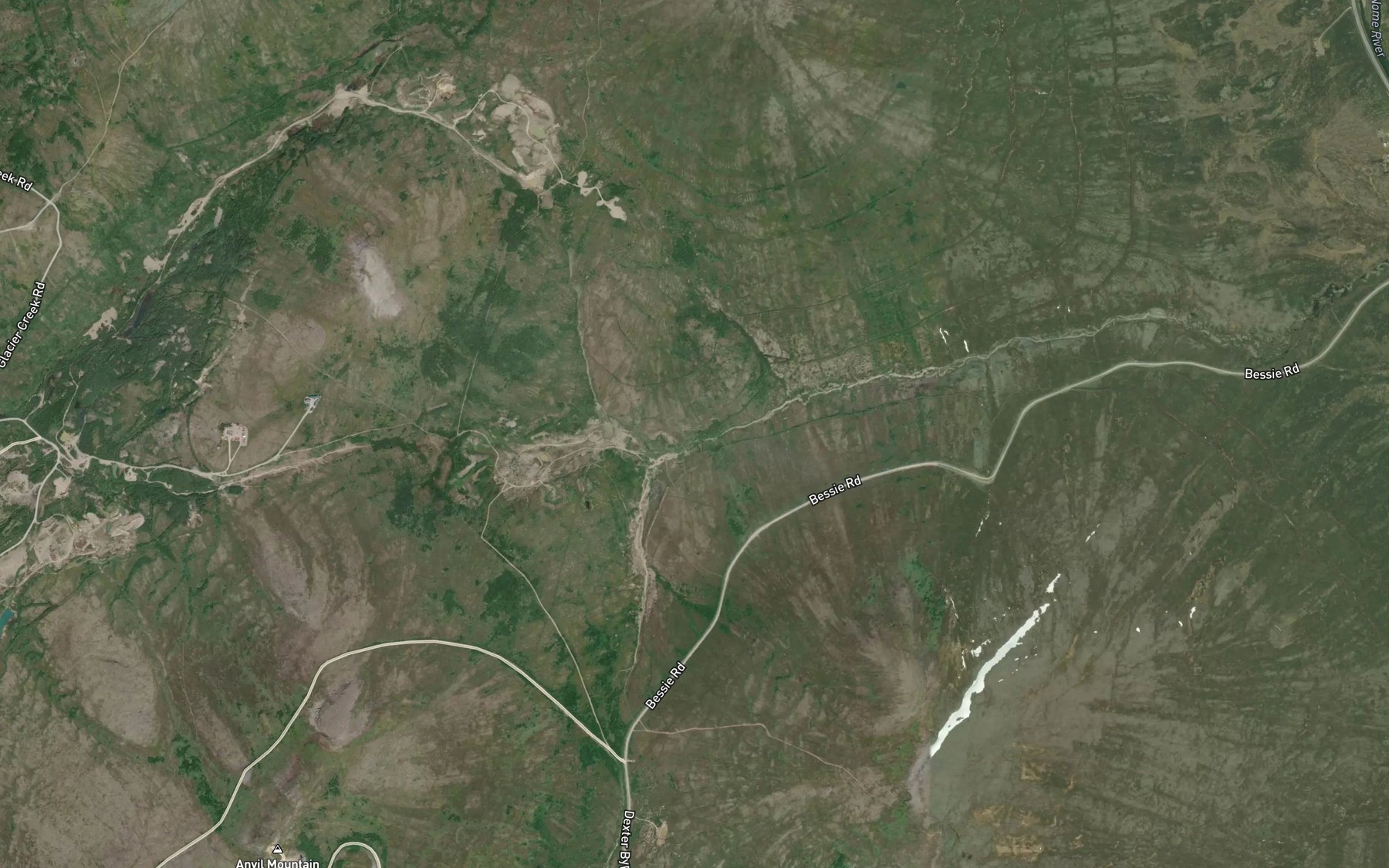 Satellite map of the Left Fork Dexter Creek