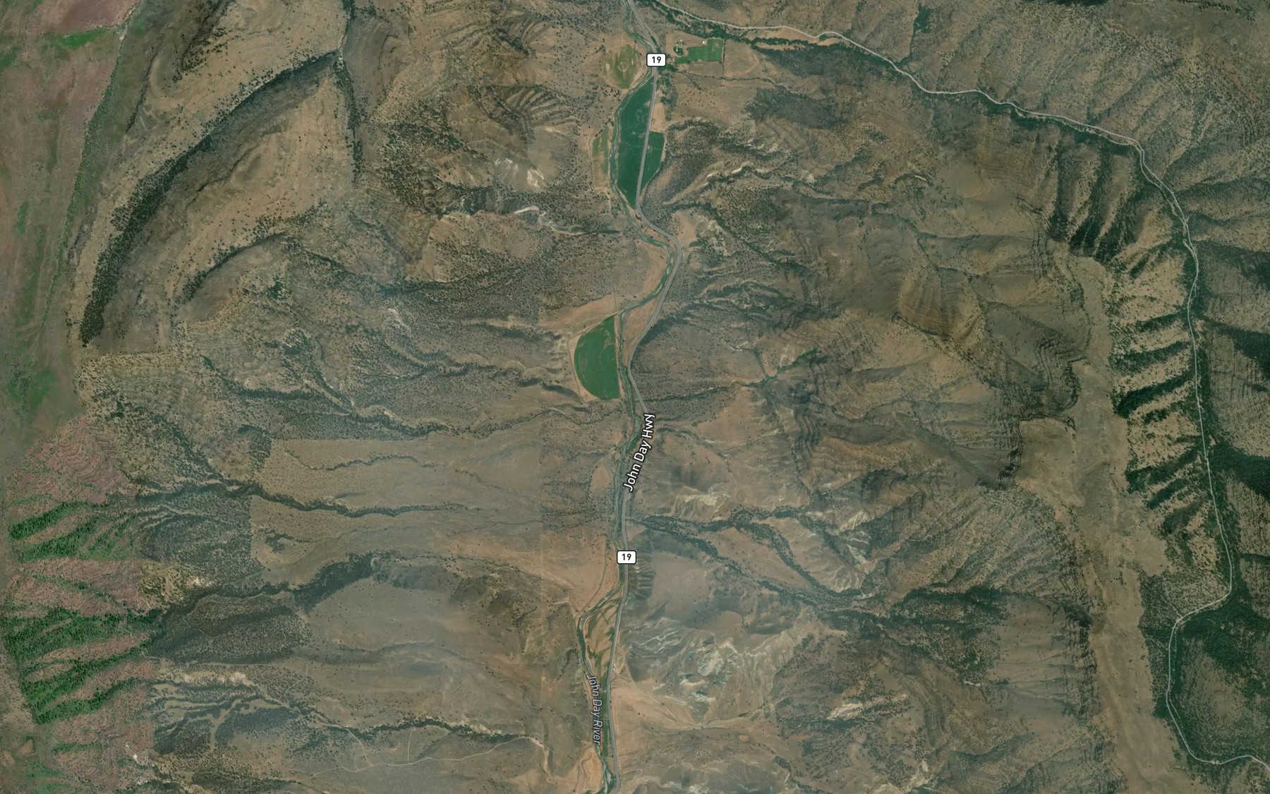 Satellite map of the Rose Creek