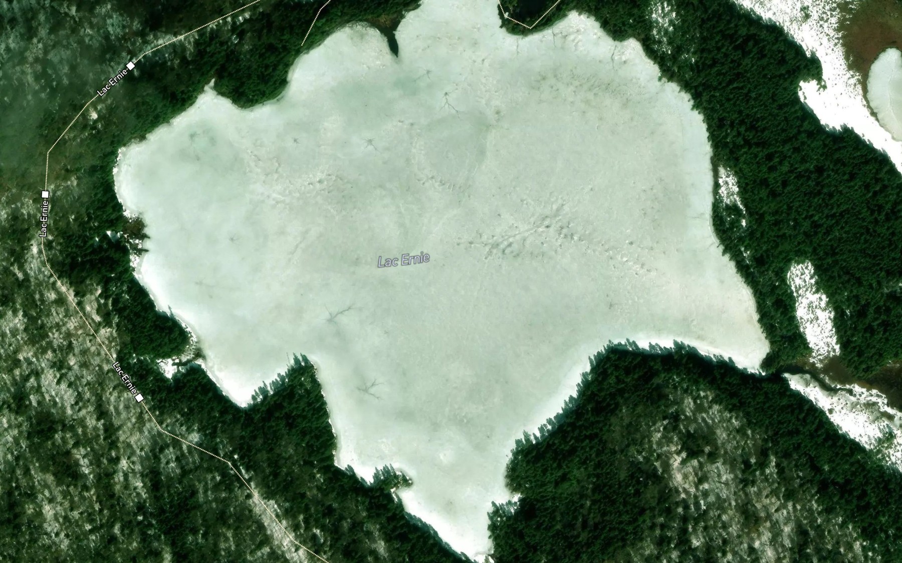 Satellite map of the Lac Ernie