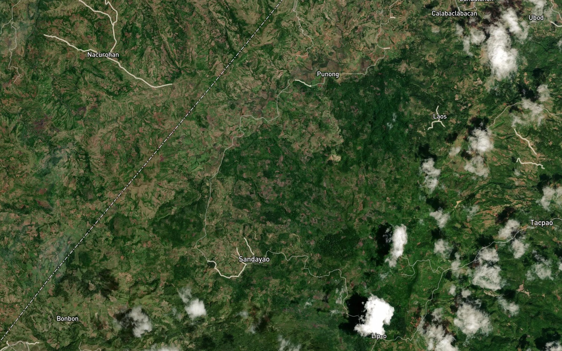 Satellite map of the Ginobaan River