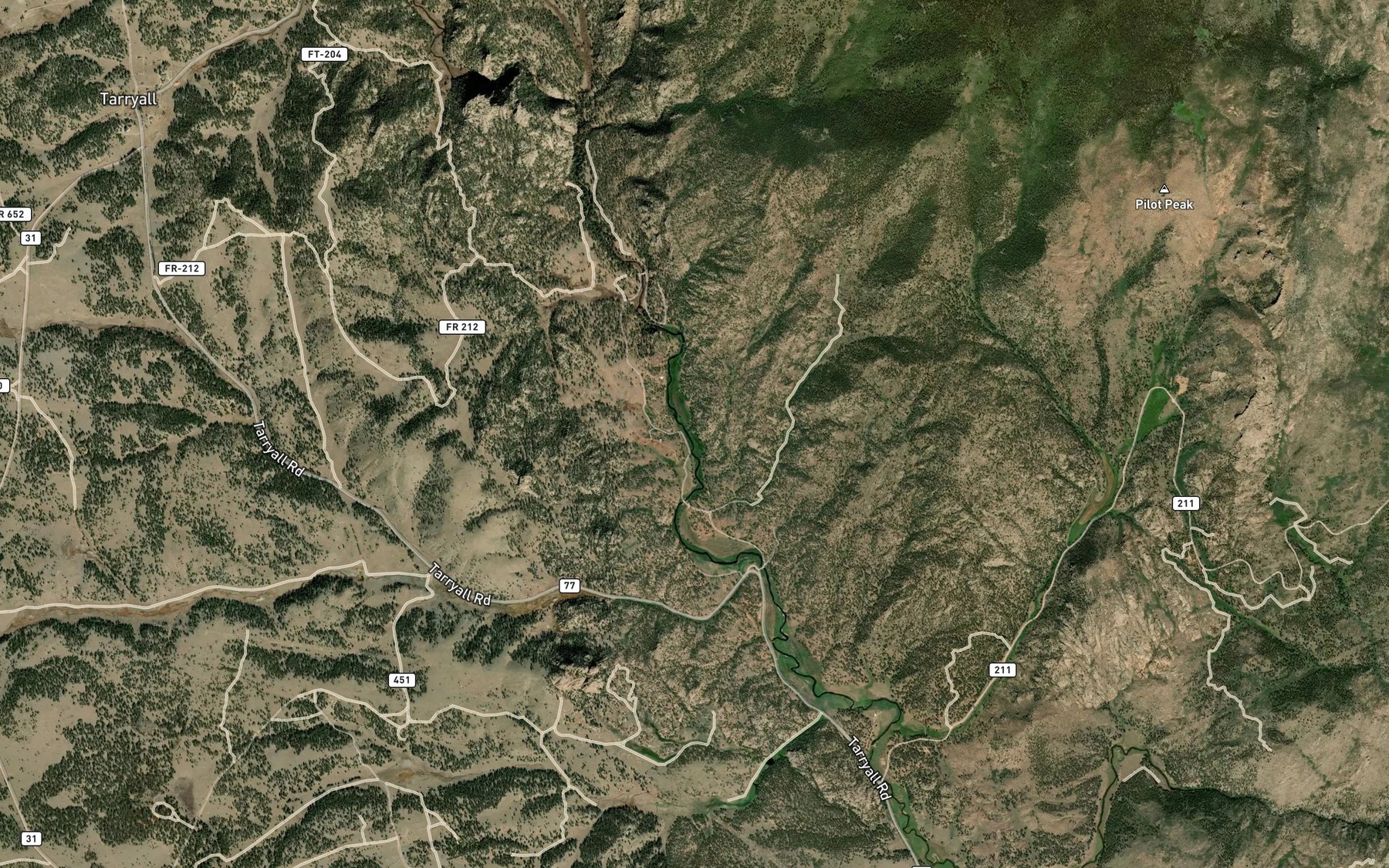 Satellite map of the Flume Ditch