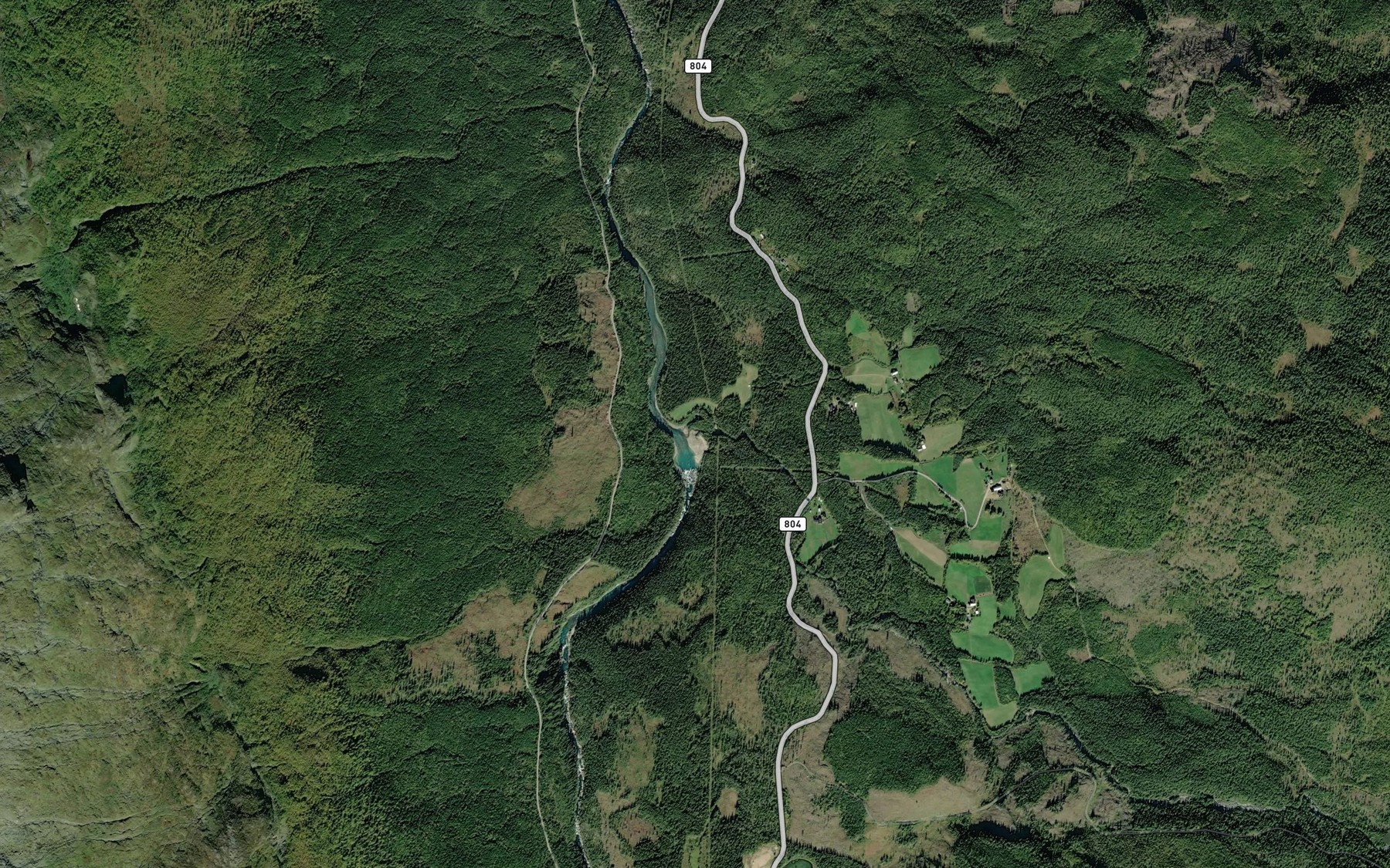 Satellite map of the Pantdalselva