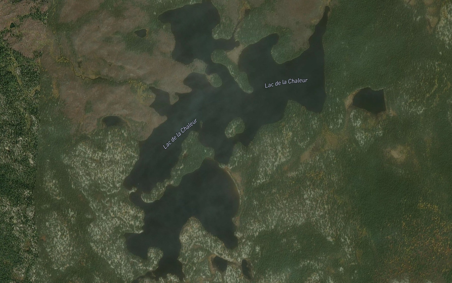 Satellite map of the Lac de la Chaleur