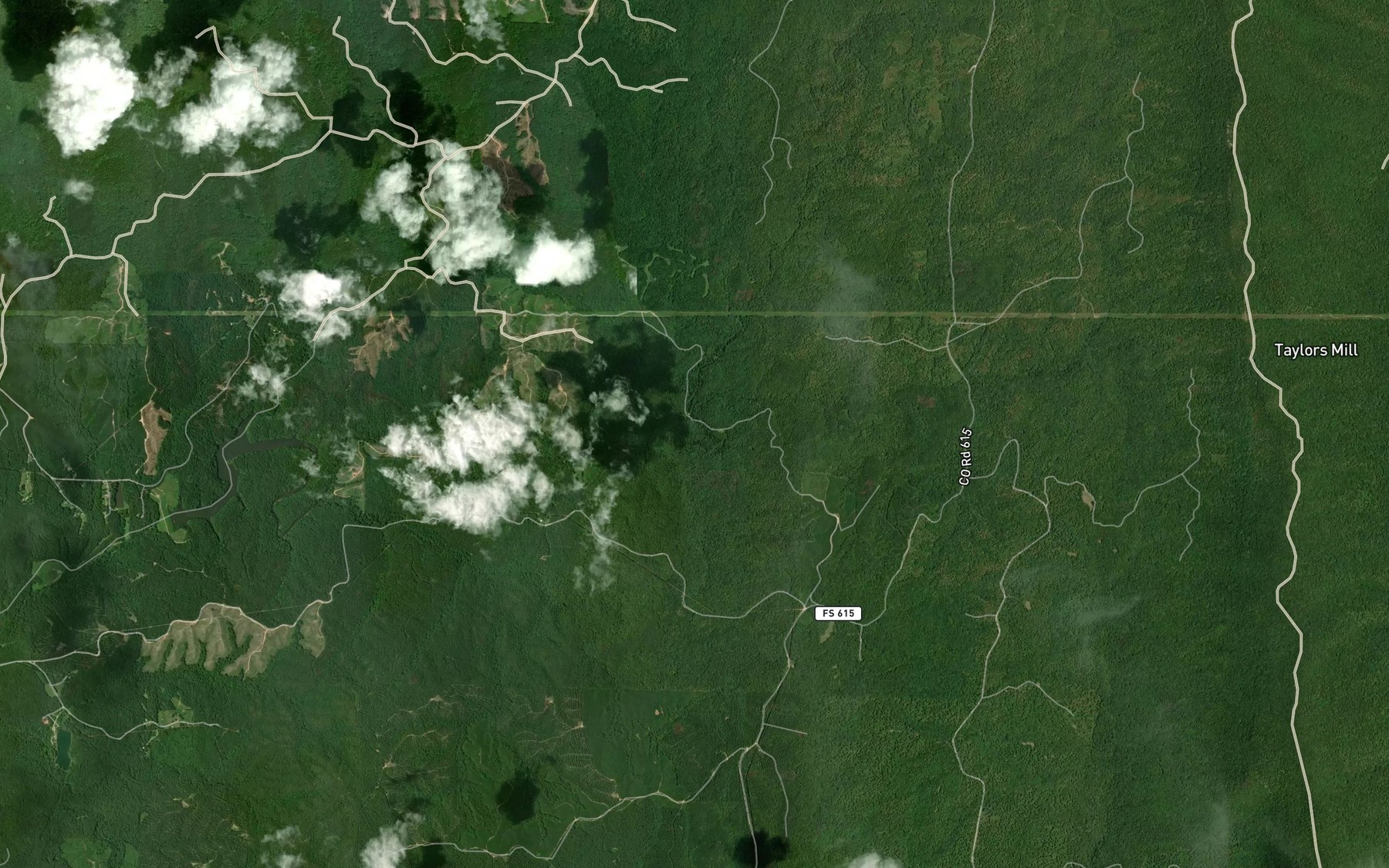 Satellite map of the Swept Creek