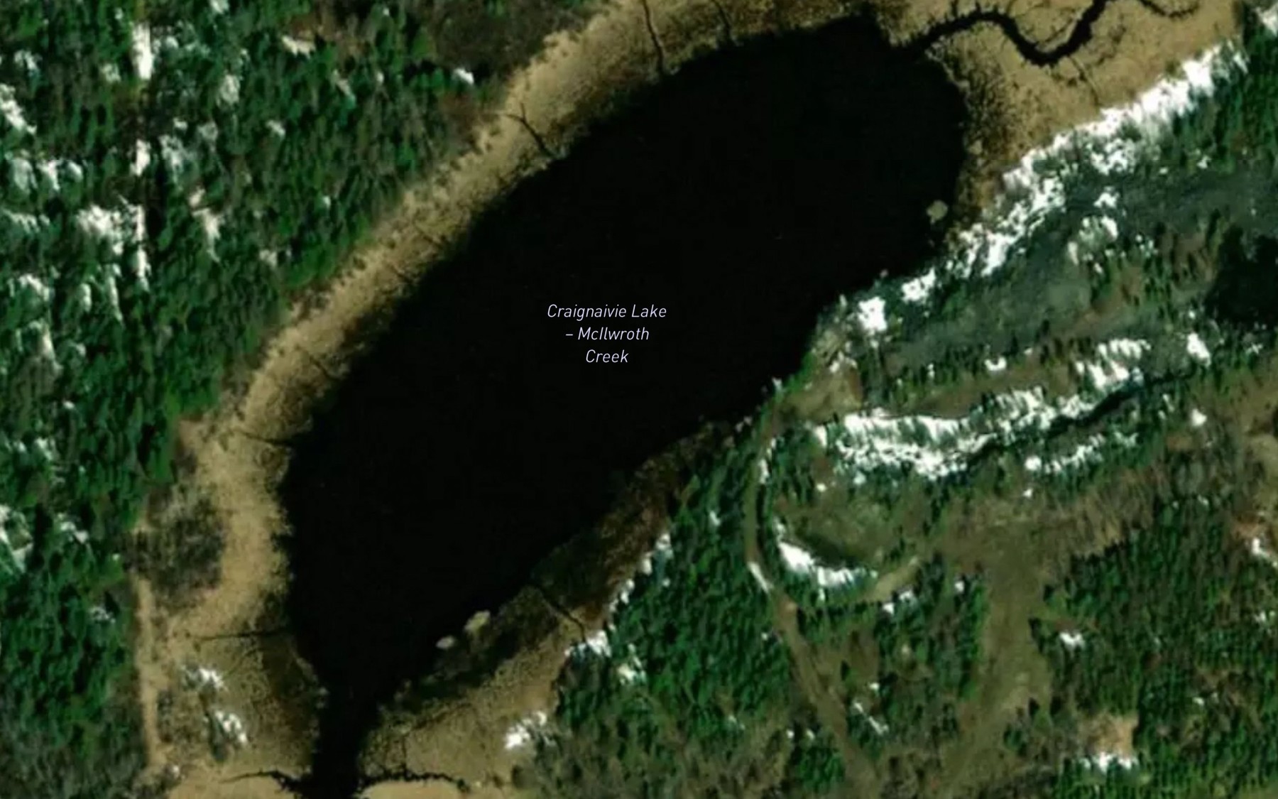 Satellite map of the Craignaivie Lake