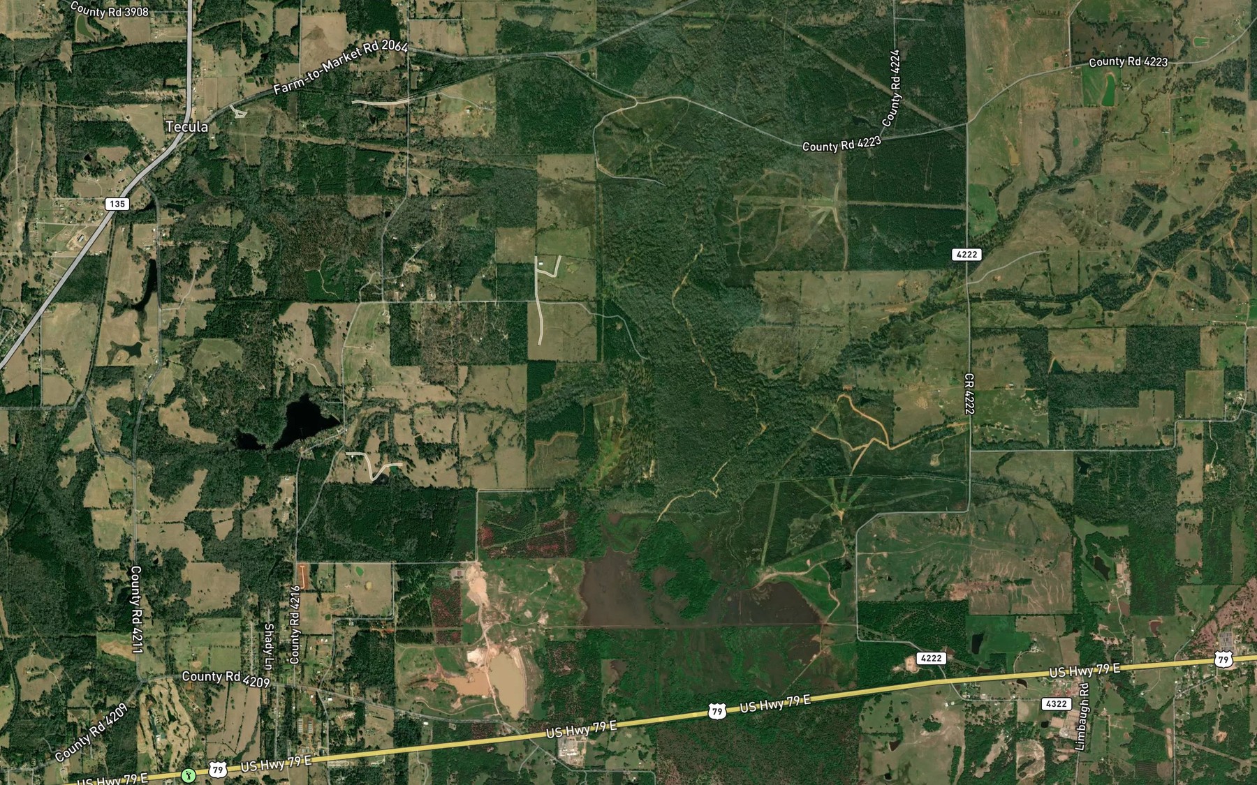 Satellite map of the Club Lake Branch