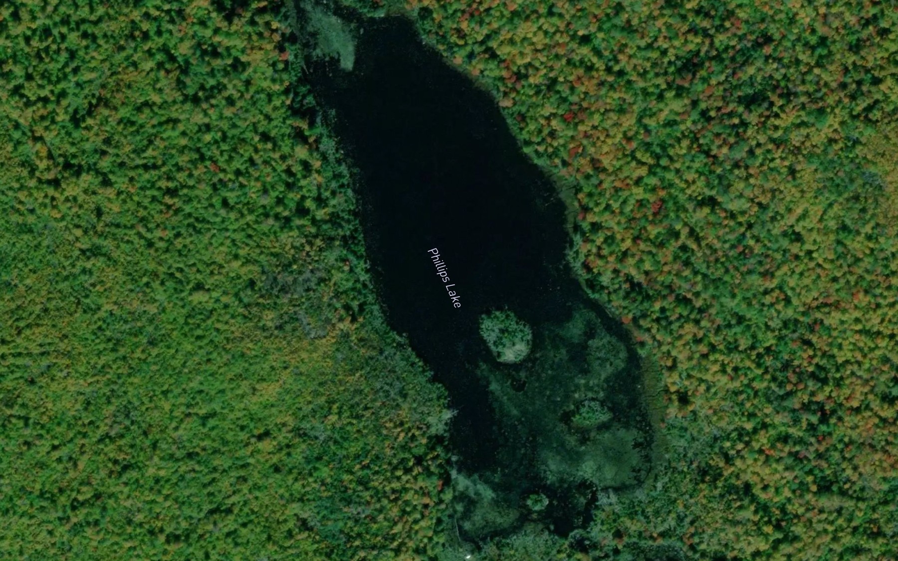 Satellite map of the Phillips Lake