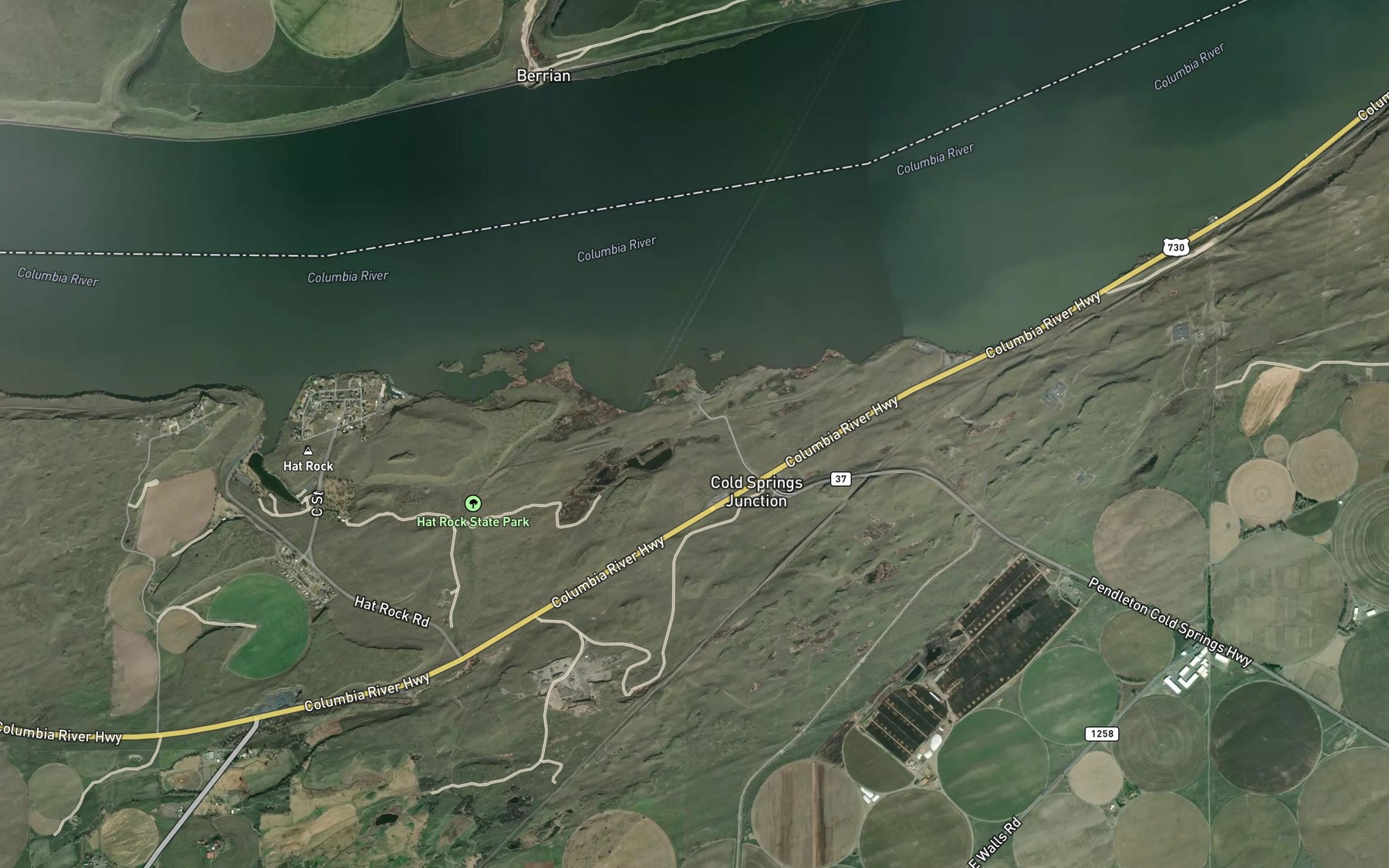 Satellite map of the Cold Springs