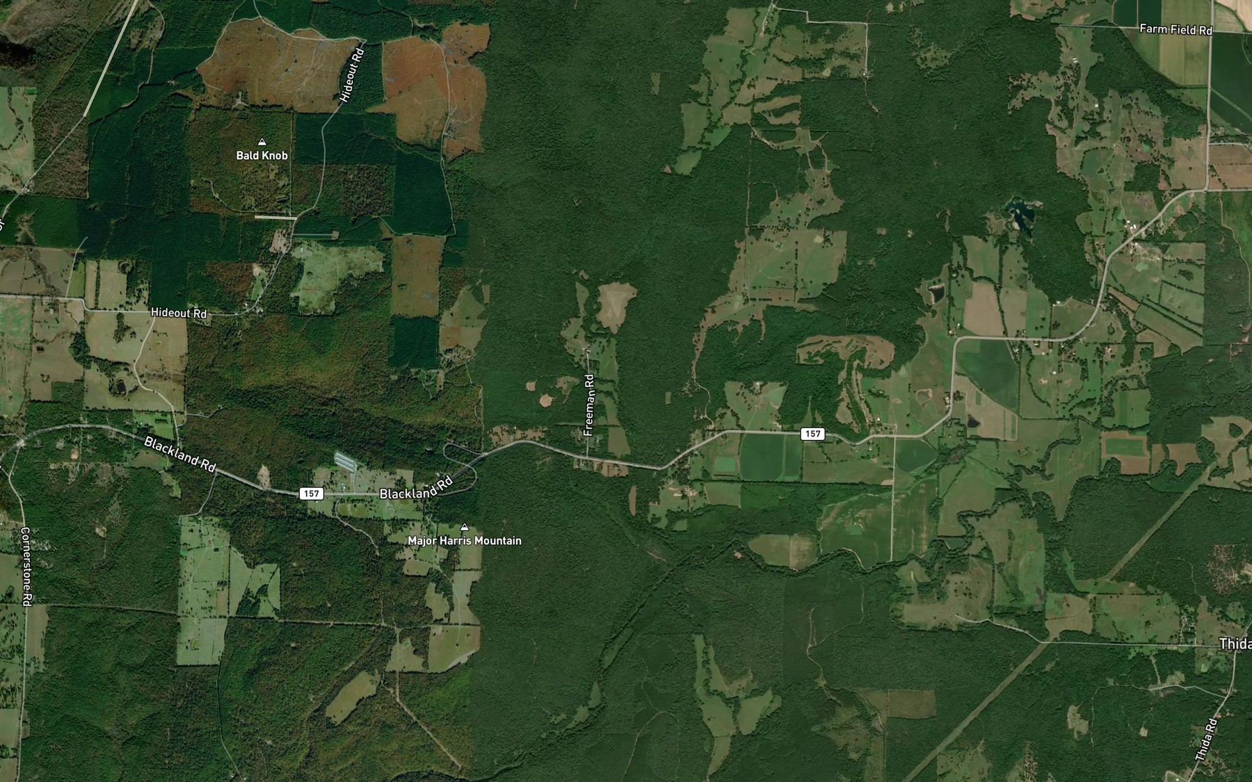 Satellite map of the Dog Lick Branch