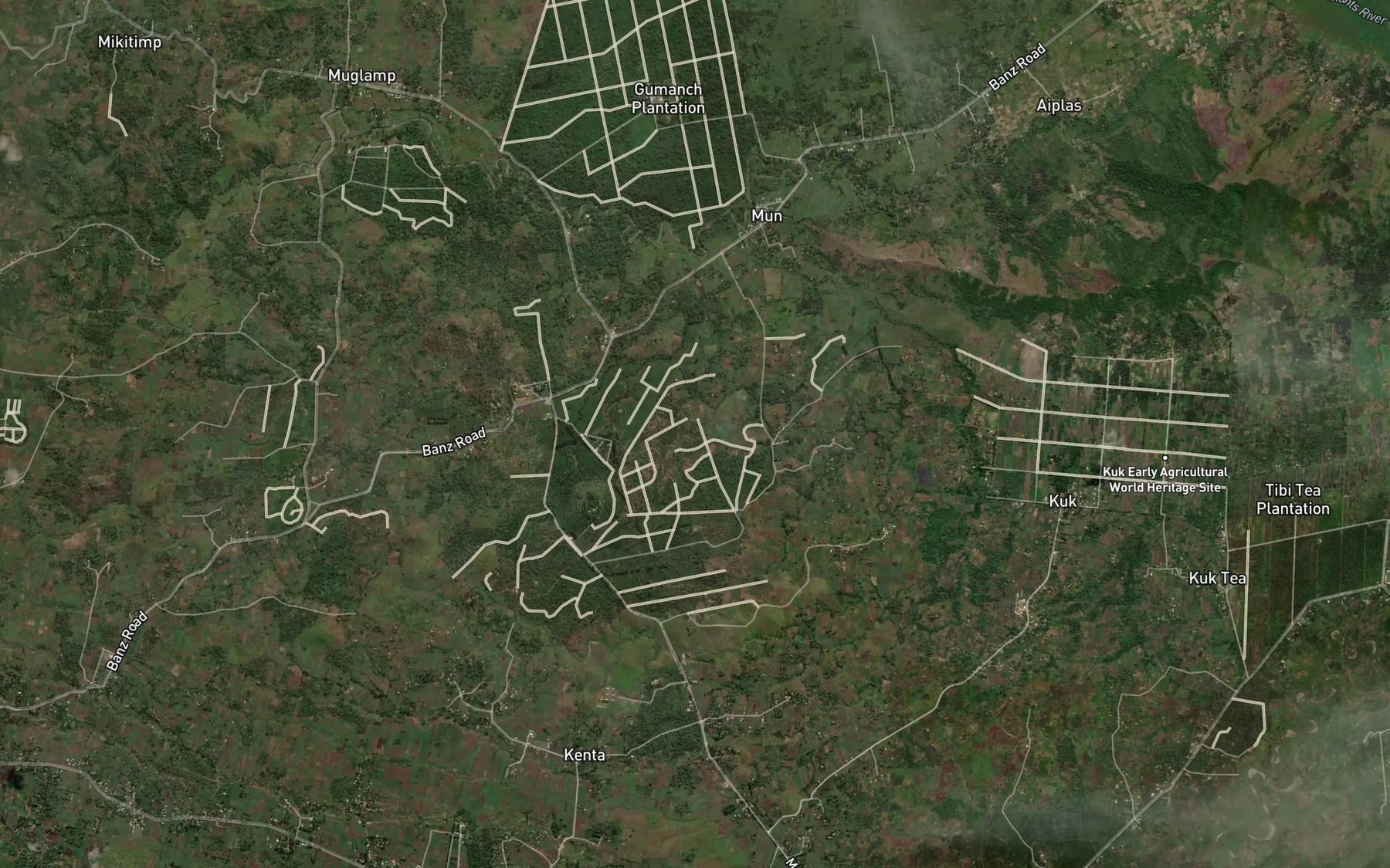 Satellite map of the Guga River