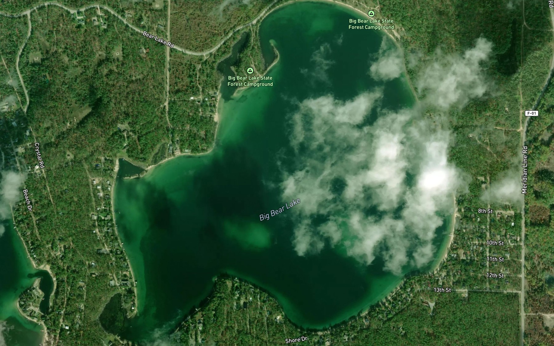 Satellite map of the Big Bear Lake