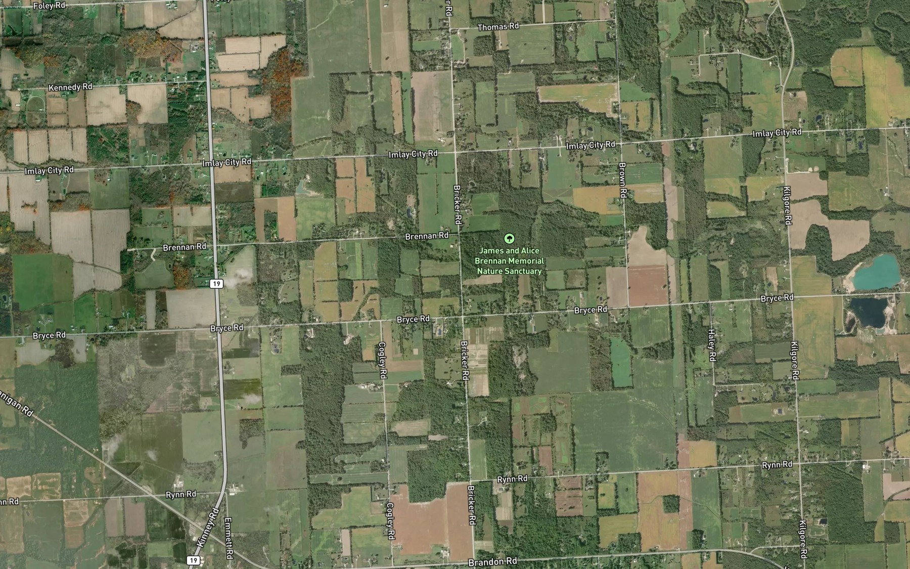 Satellite map of the Emmett Drain