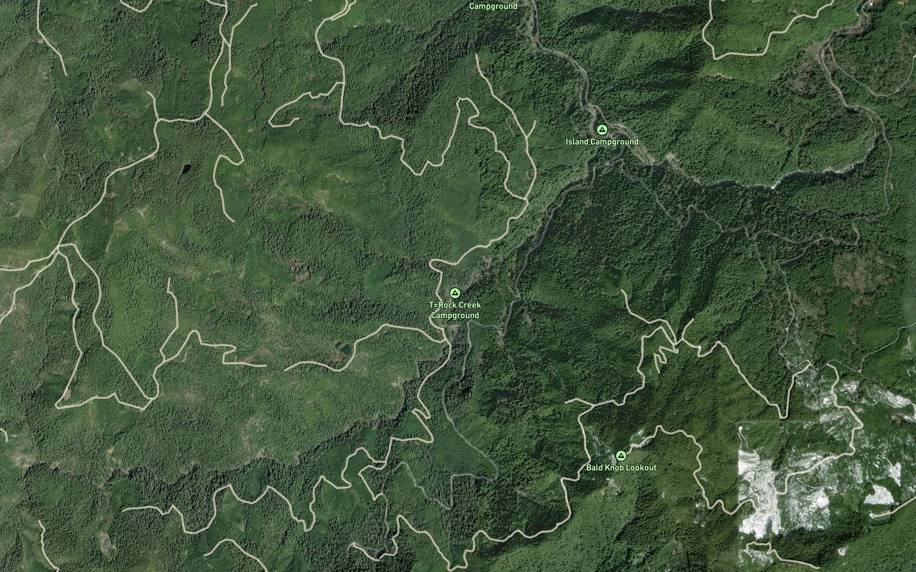 Satellite map of the Manganese Creek