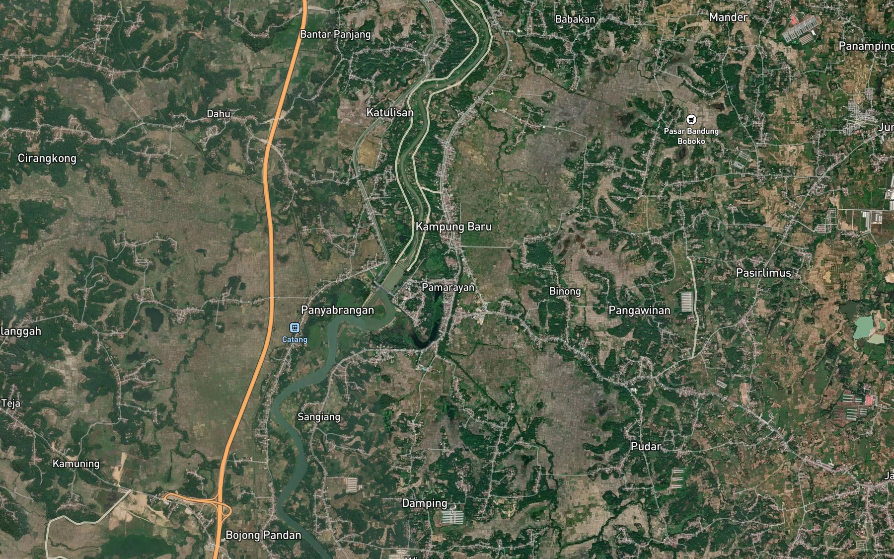 Satellite map of the Terusan Ciujung Kanal
