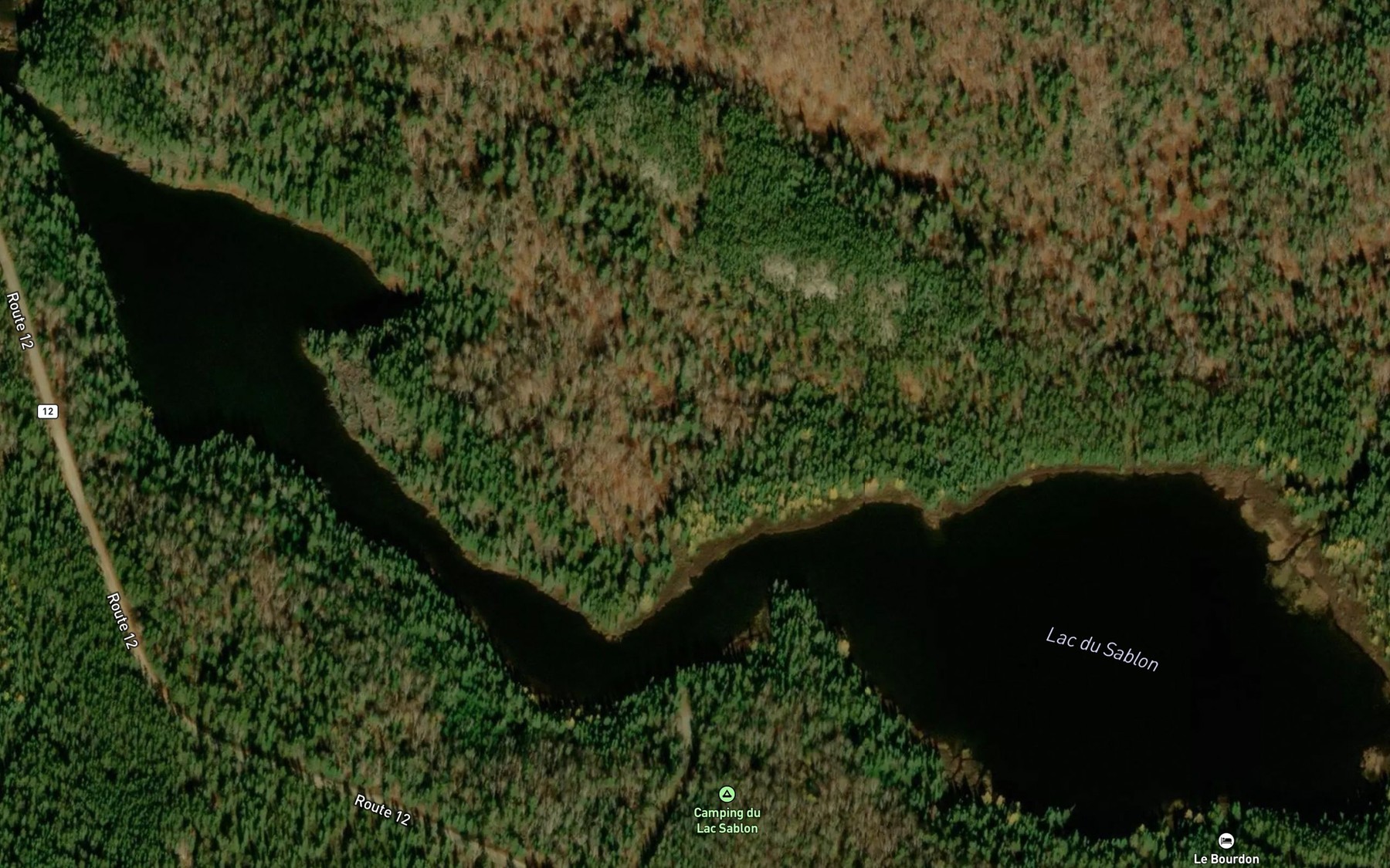 Satellite map of the Lac du Sablon