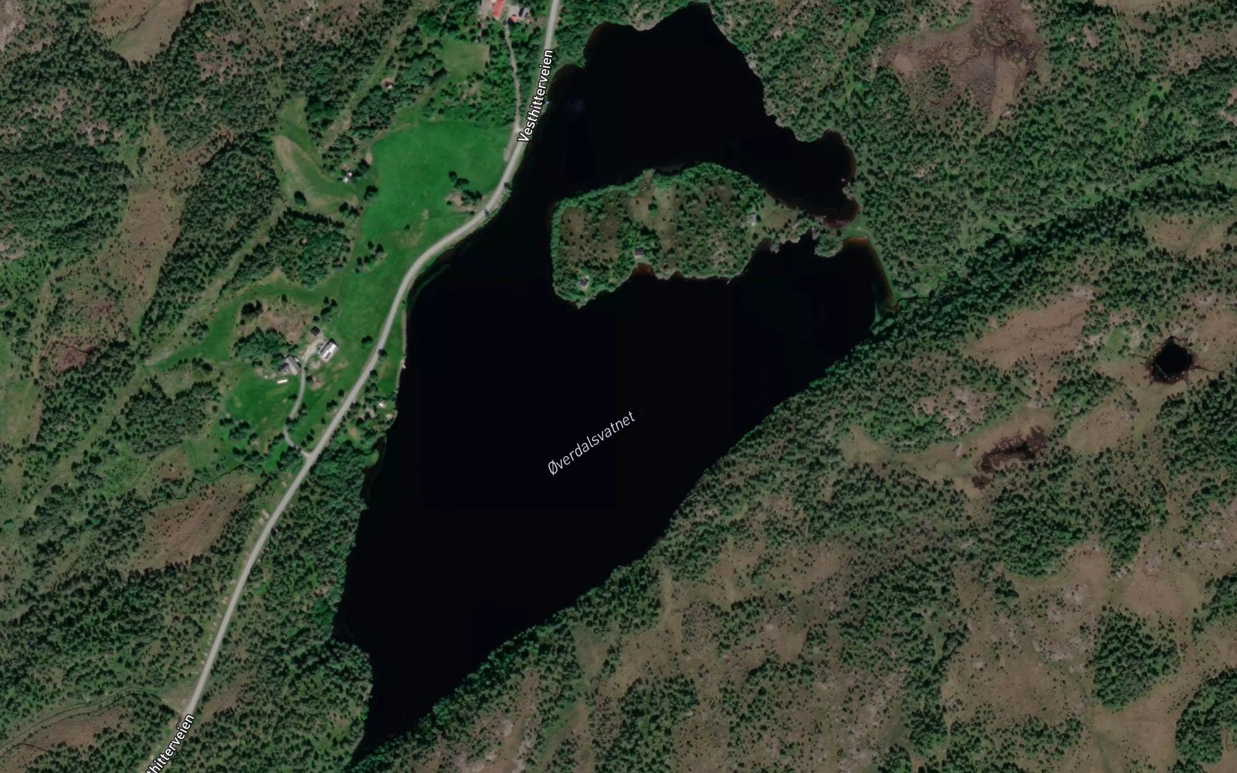 Satellite map of the Overdalsvatnet