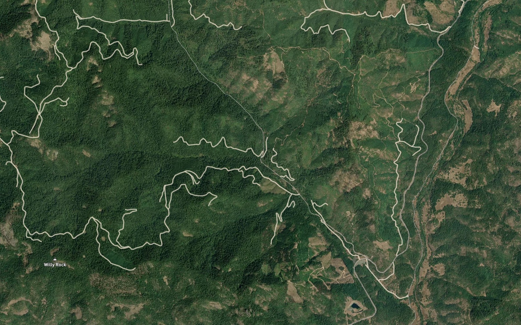 Satellite map of the Morine Creek