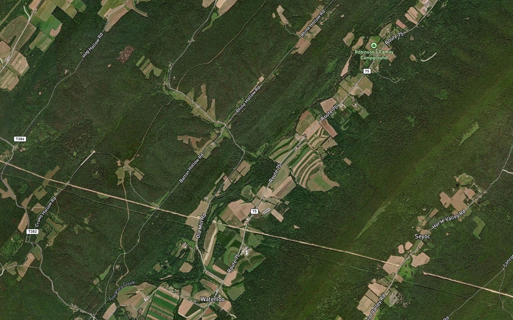 Satellite map of the George Creek
